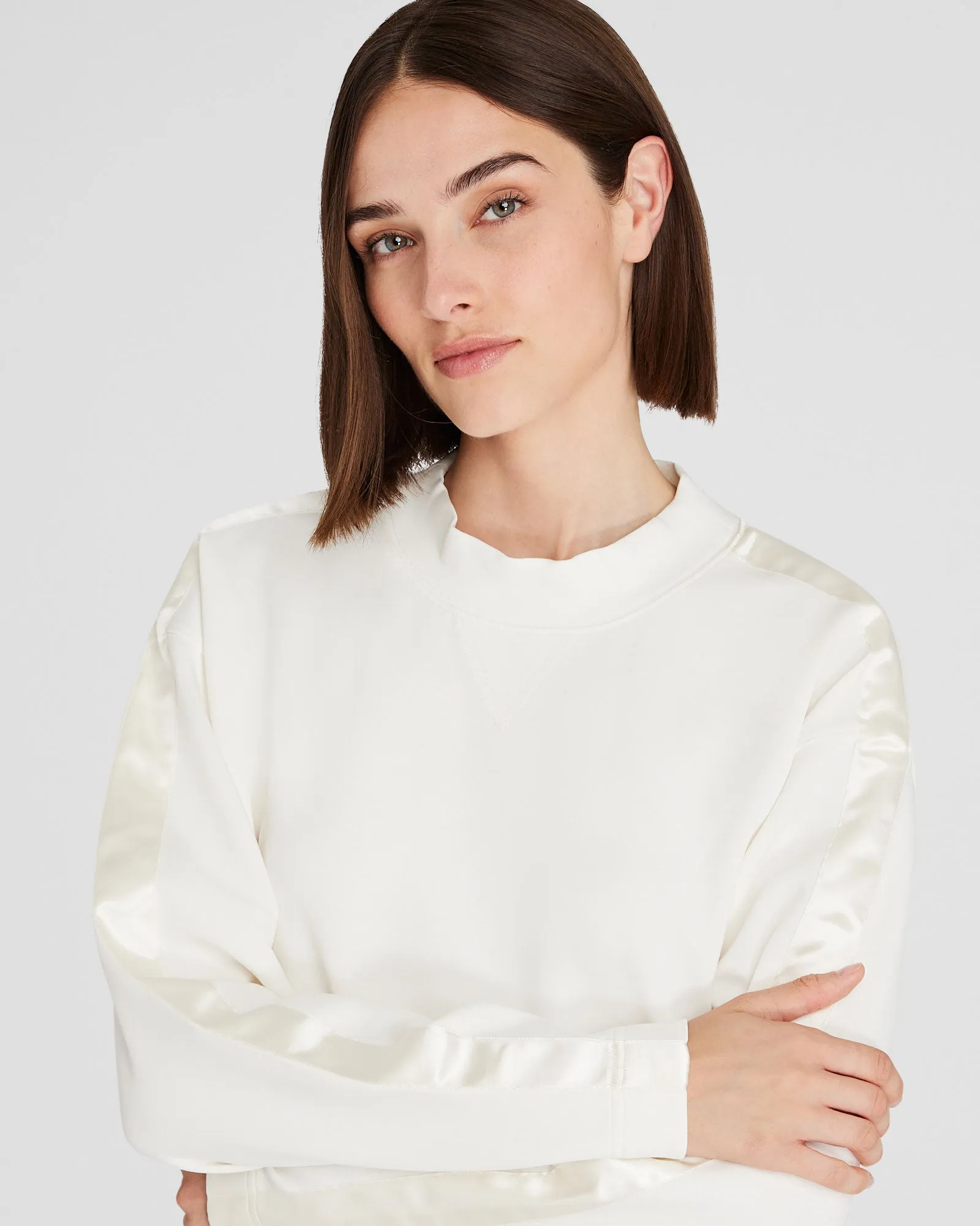 Satin Stripe Sweatshirt sold by Club Monaco product image thumbnail 2
