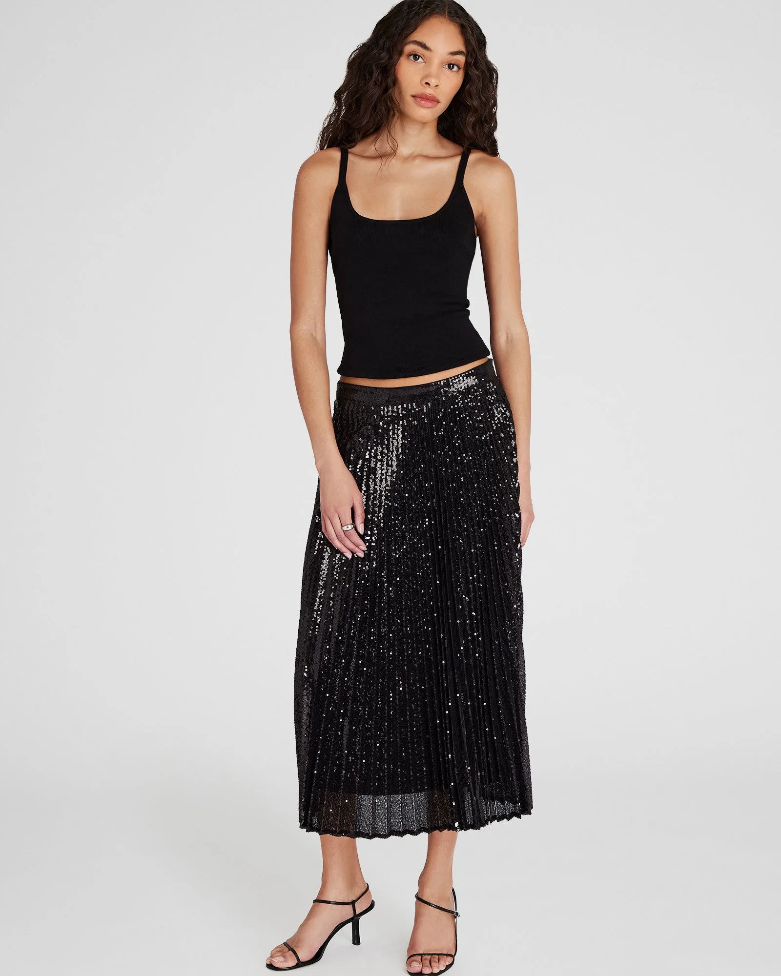 Sequin Pleated Midi Skirt sold by Club Monaco