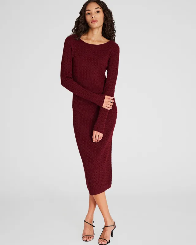 Open Back Cable-Knit Midi Dress sold by Club Monaco