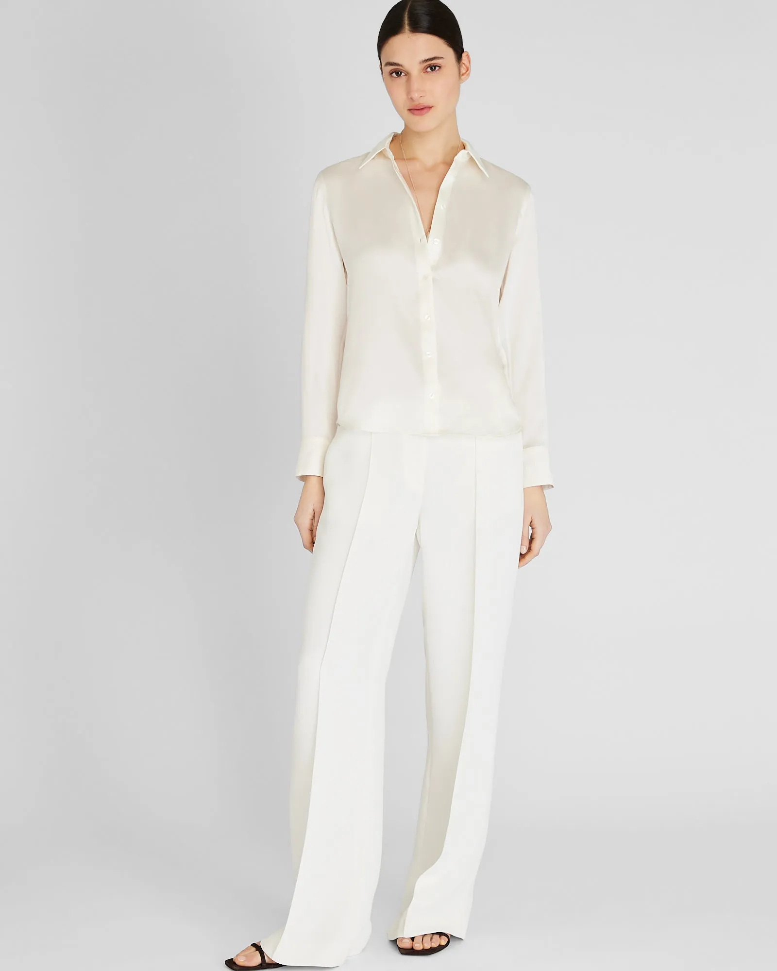 Slim Fit Silk Charmeuse Shirt sold by Club Monaco product image thumbnail 4
