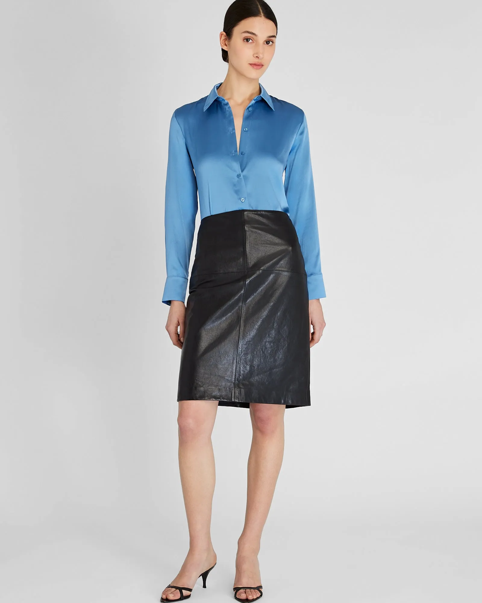 Slim Fit Silk Charmeuse Shirt sold by Club Monaco product image thumbnail 4