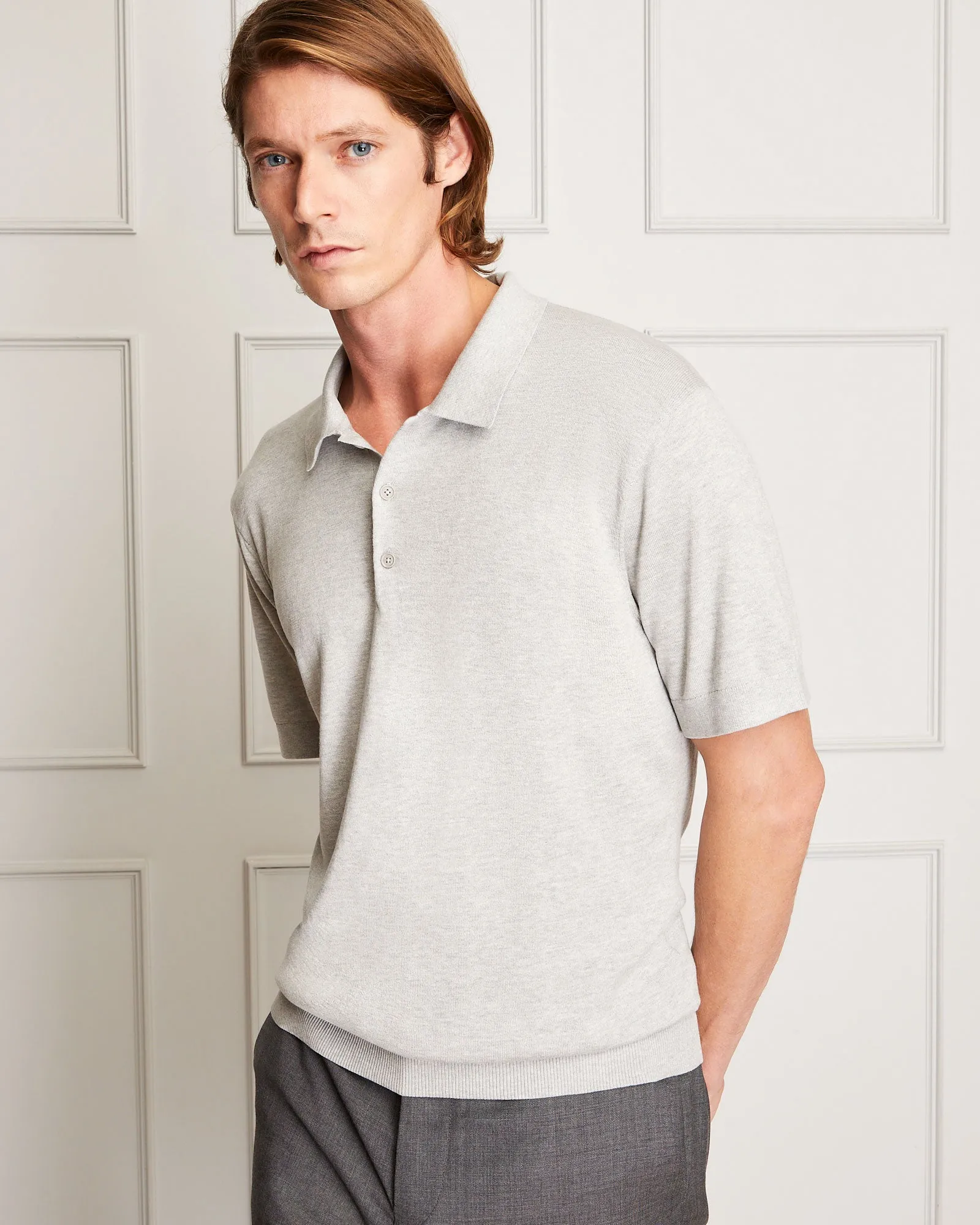 Fine Gauge Silk Blend Polo sold by Club Monaco