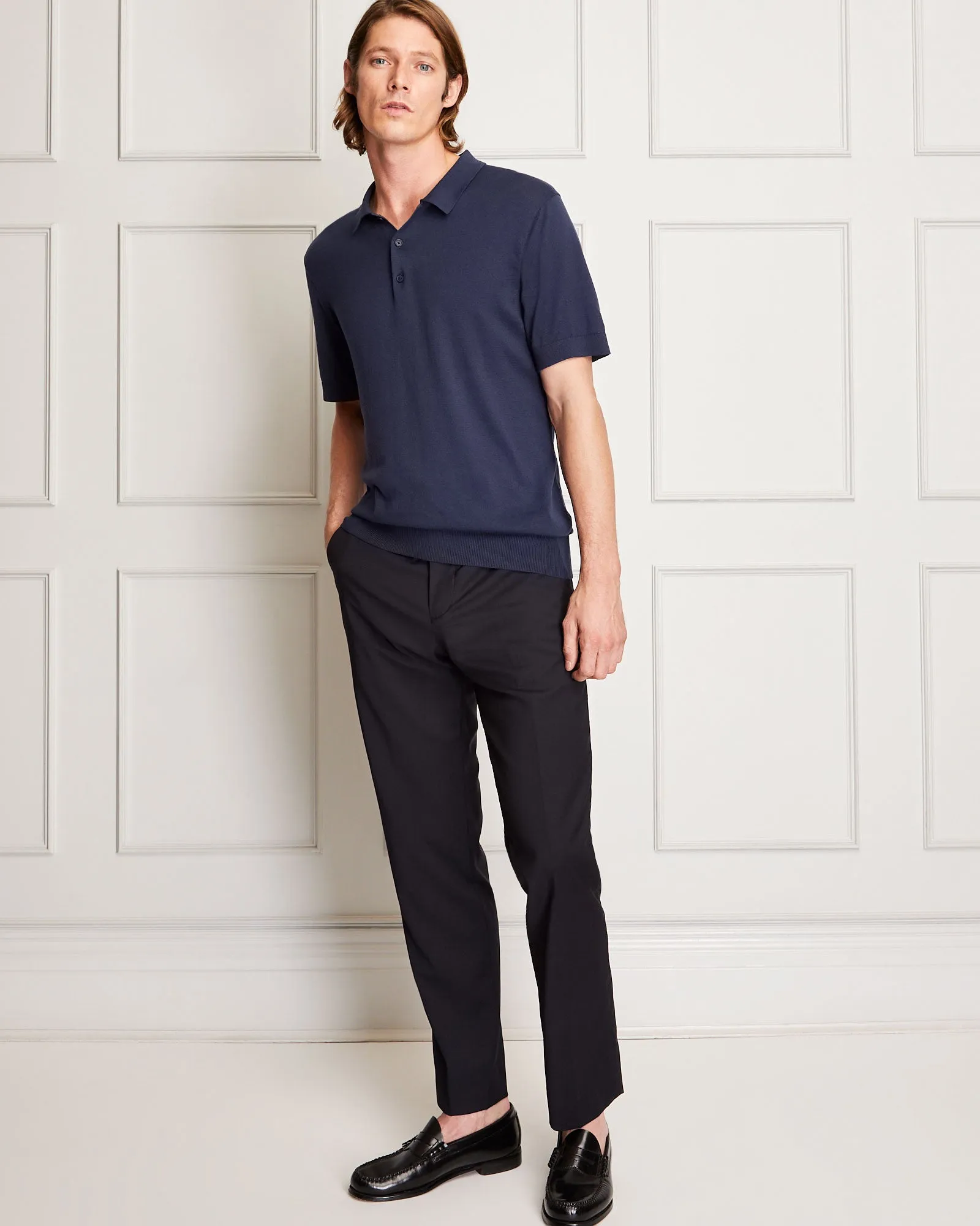 Fine Gauge Silk Blend Polo sold by Club Monaco product image thumbnail 4