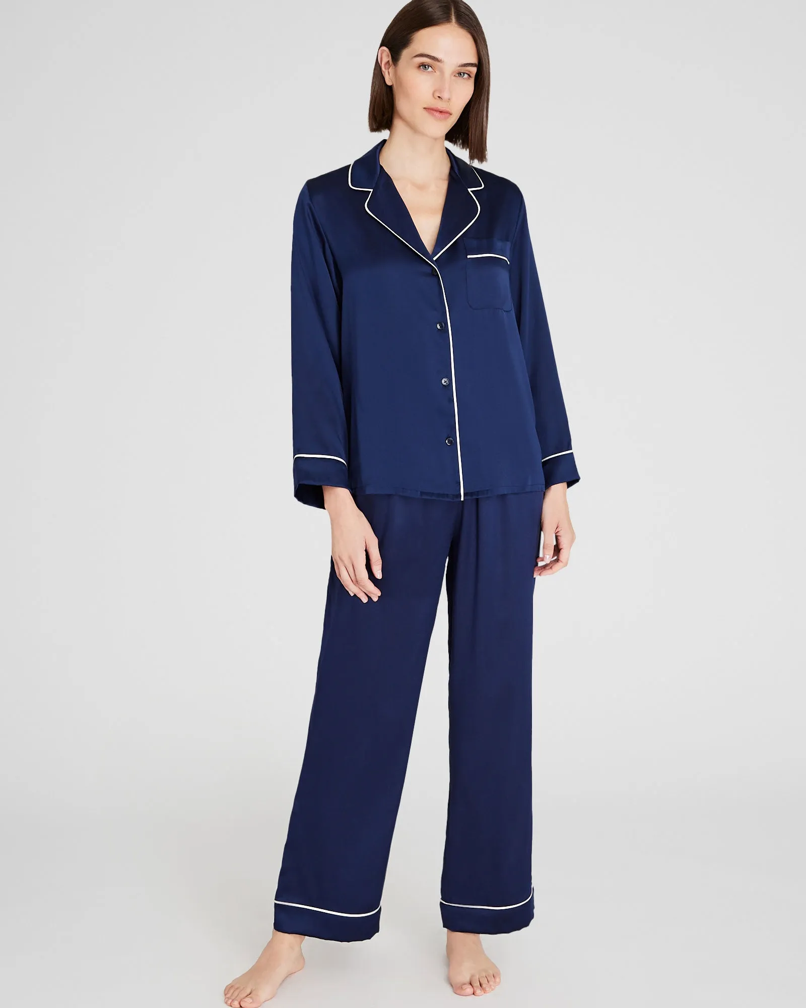 Silk Long-Sleeve Pajama Set sold by Club Monaco