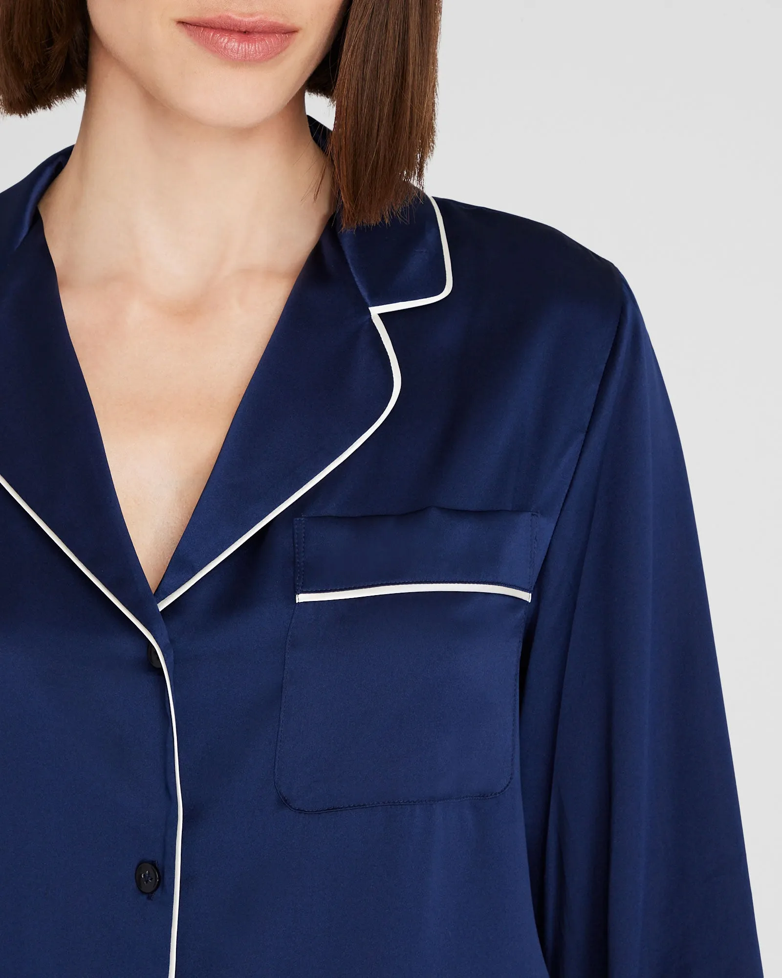 Silk Long-Sleeve Pajama Set sold by Club Monaco product image thumbnail 4
