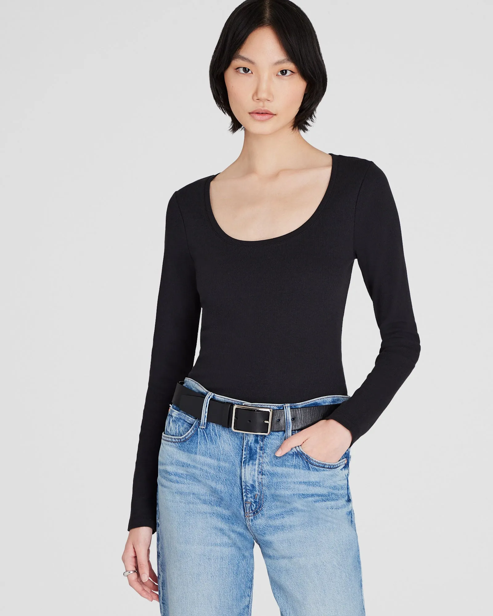 Bowee Long-Sleeve Scoop Neck Tee sold by Club Monaco