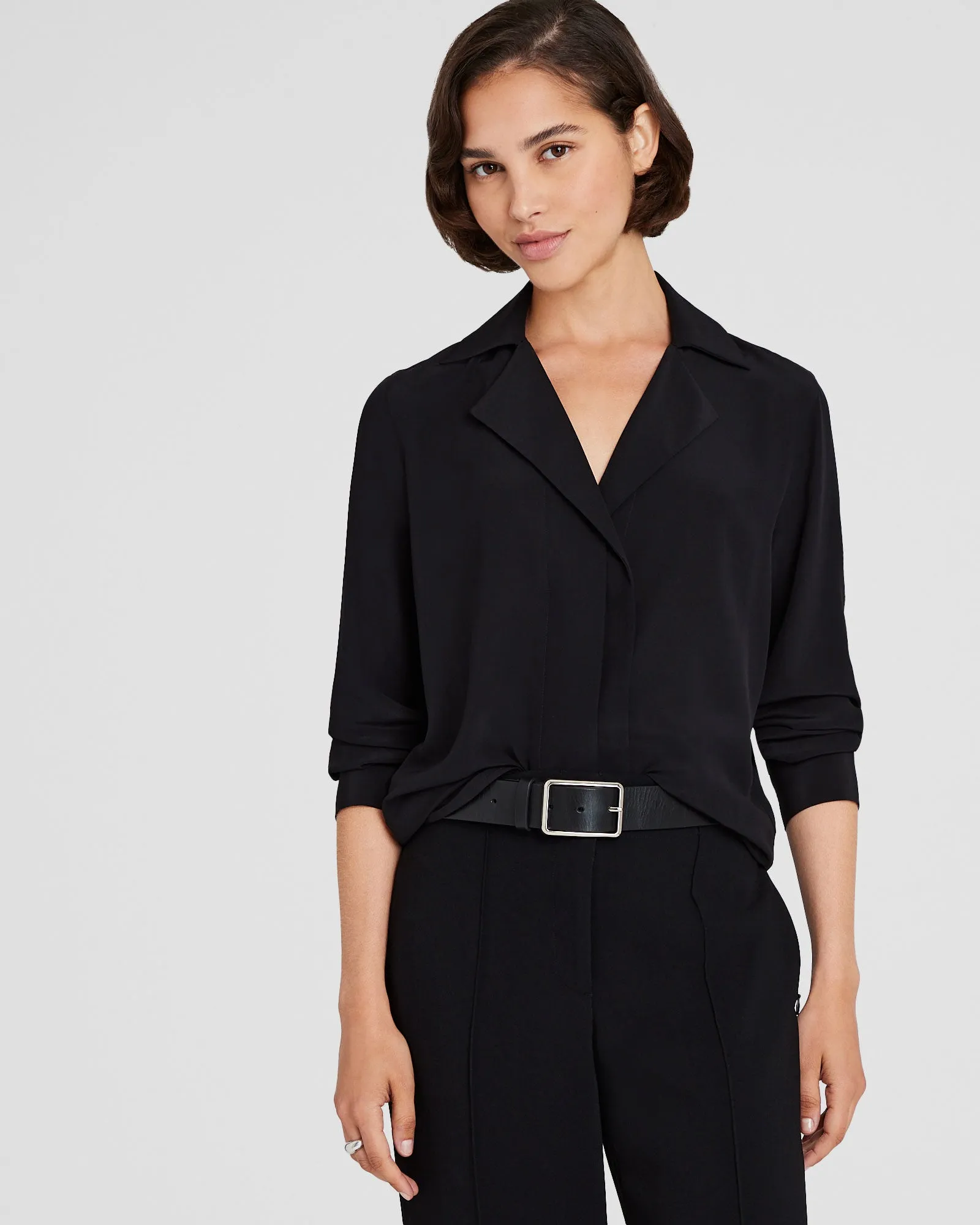 Silk Open-Neck Blouse sold by Club Monaco