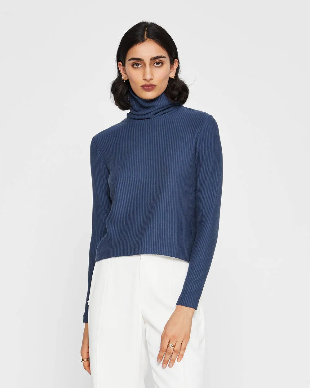 Meredy Rib-Knit Turtleneck Top sold by Club Monaco