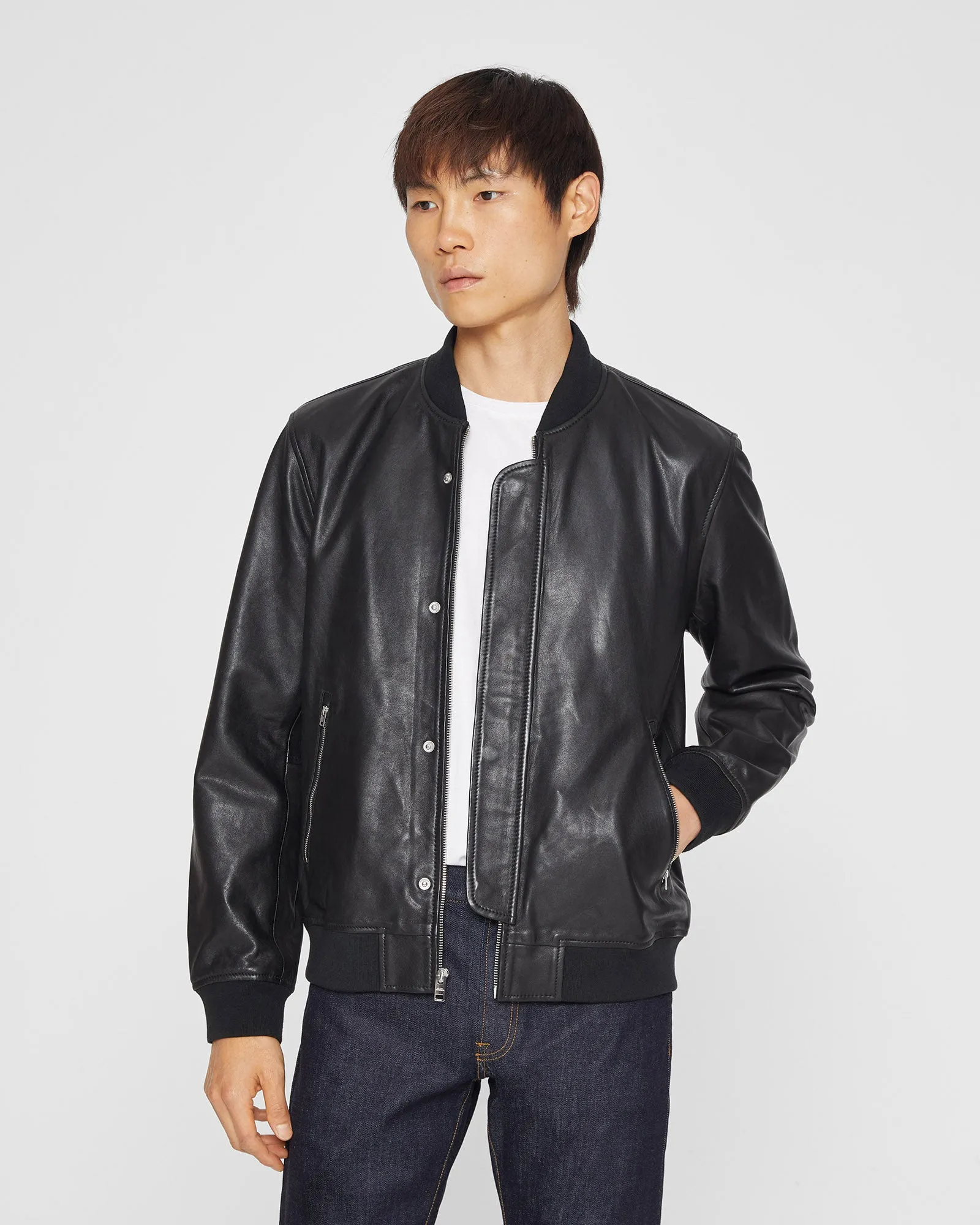 Leather Bomber Jacket sold by Club Monaco