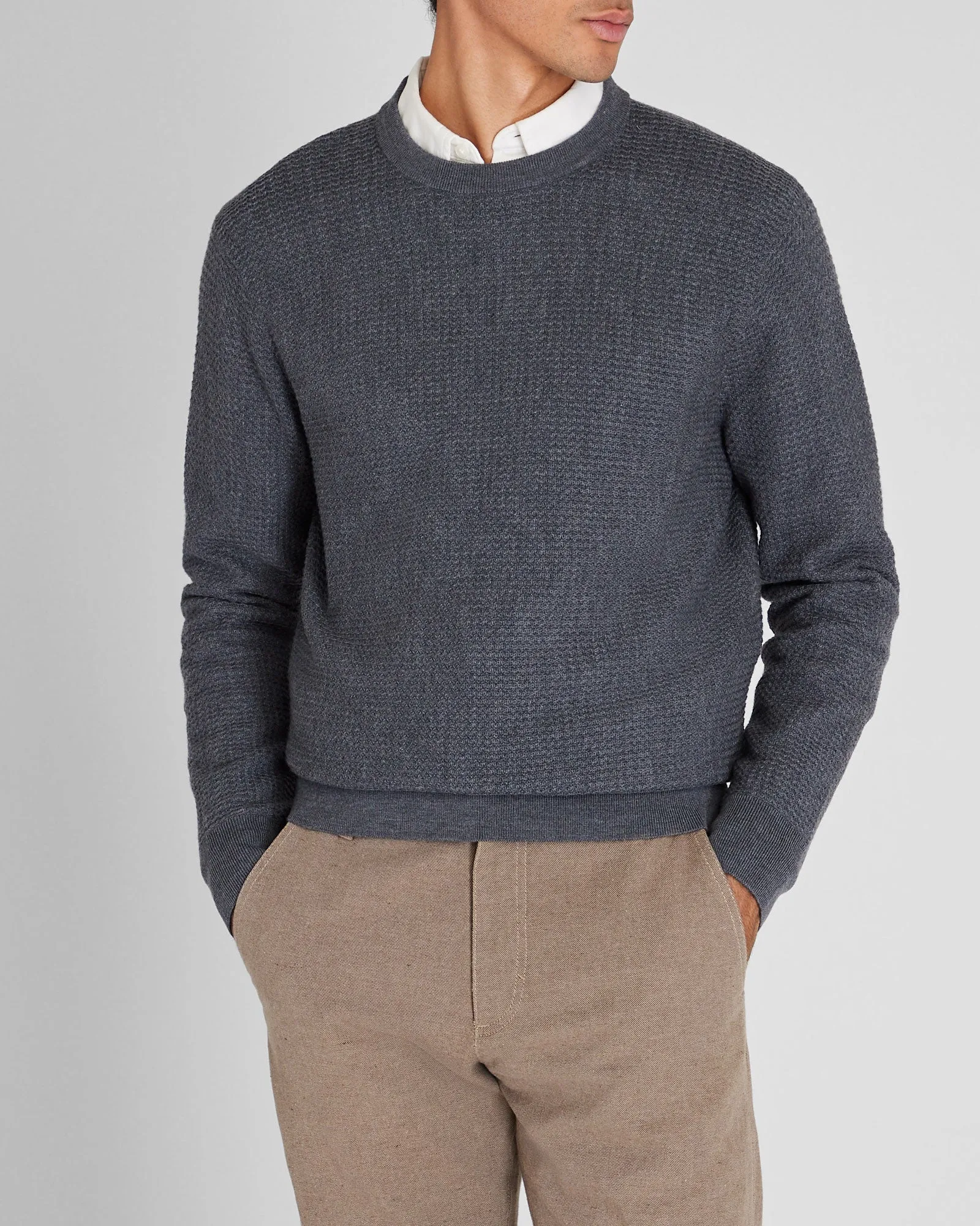Long-Sleeve Refined Wool Sweater sold by Club Monaco
