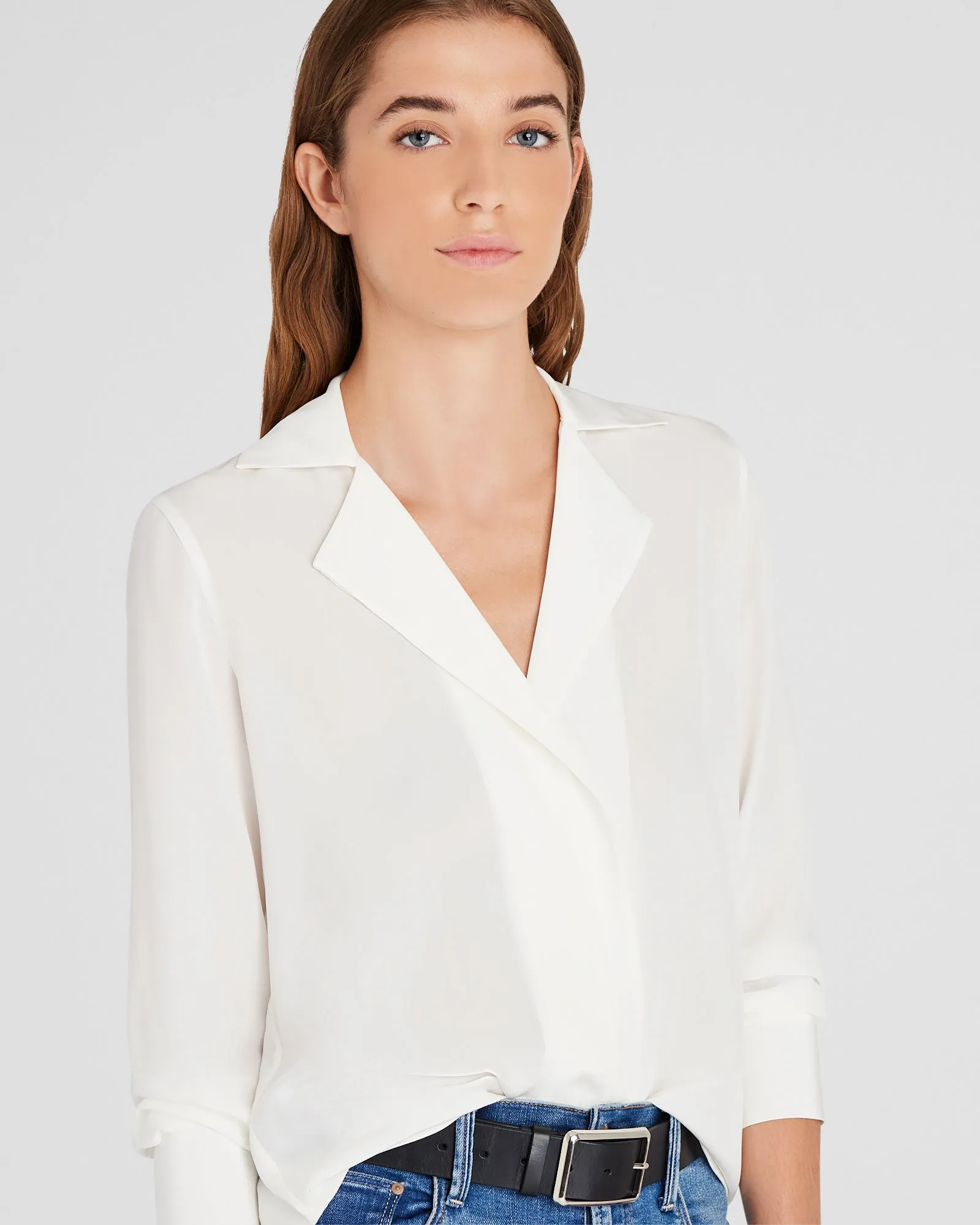 Silk Open-Neck Blouse sold by Club Monaco product image thumbnail 4