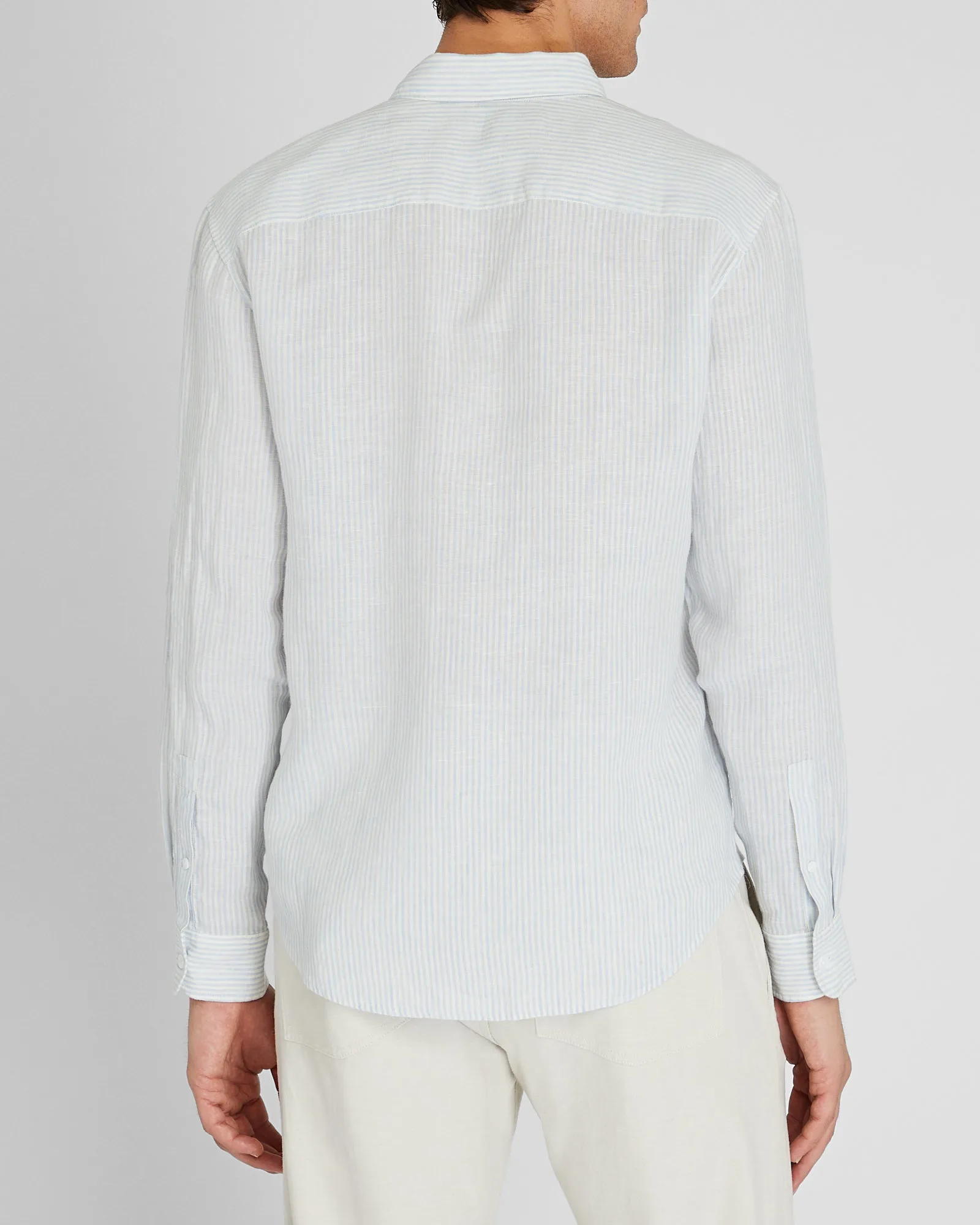 Slim Long-Sleeve Button-Down Linen Shirt sold by Club Monaco product image thumbnail 3