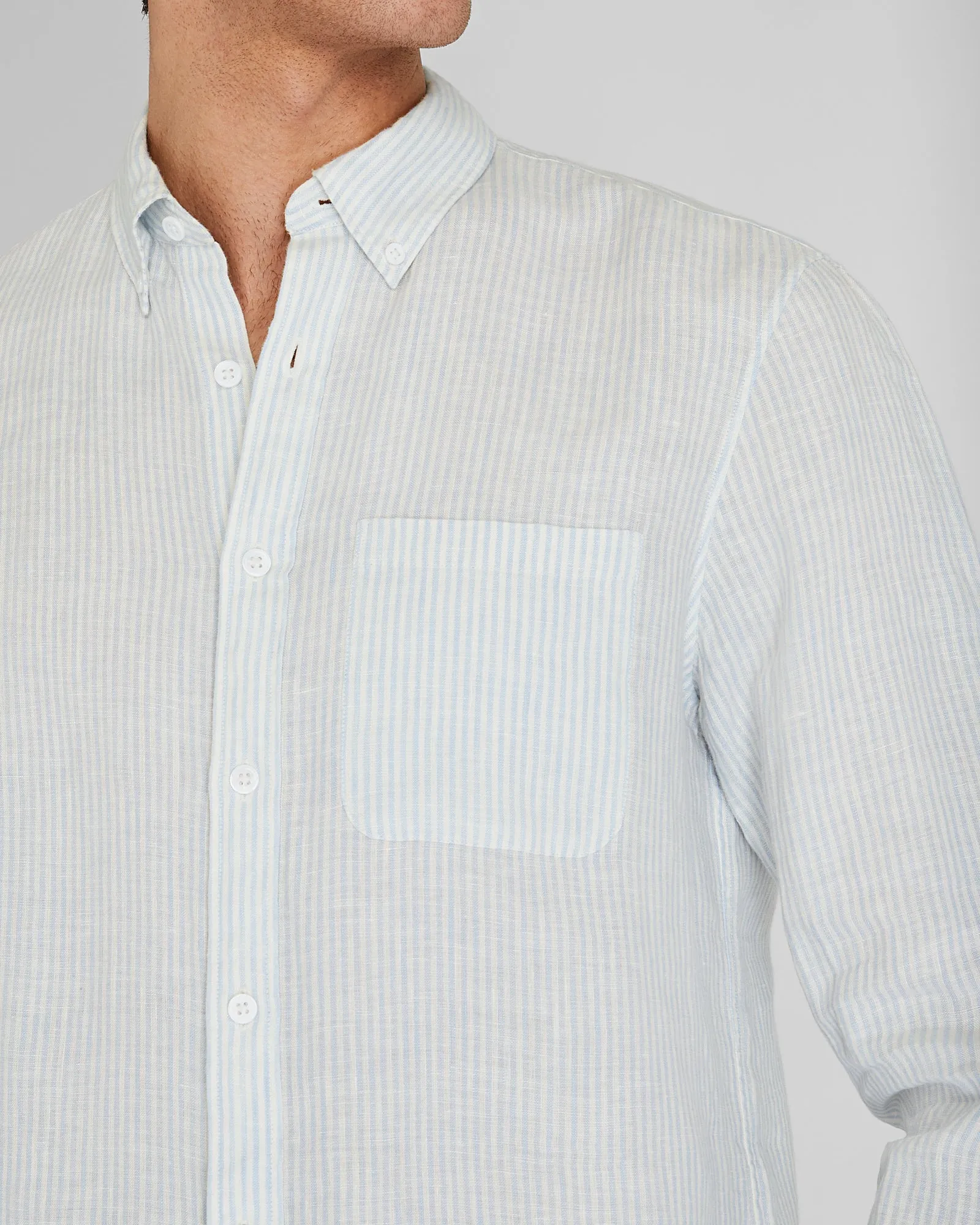 Slim Long-Sleeve Button-Down Linen Shirt sold by Club Monaco product image thumbnail 2