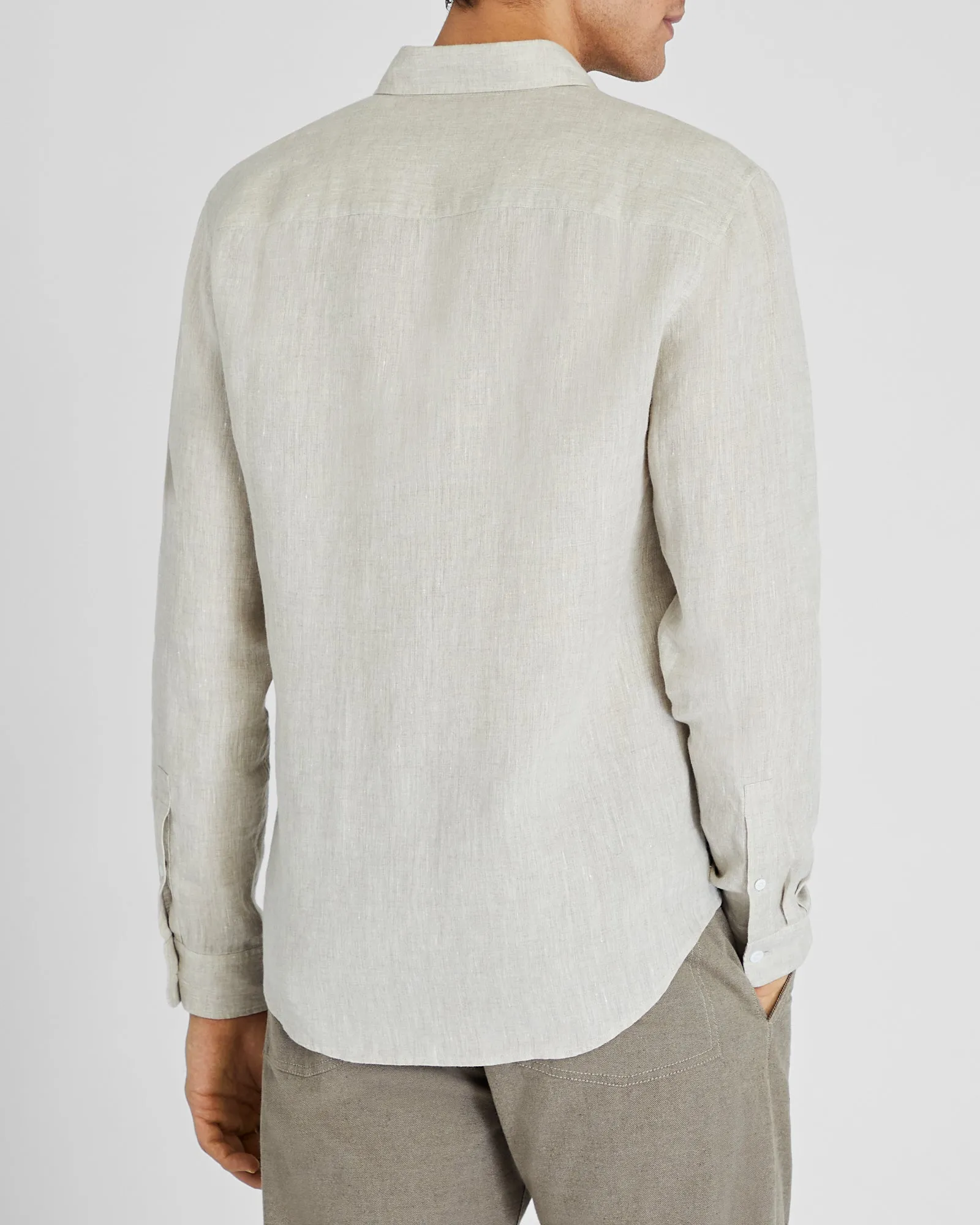 Slim Long-Sleeve Button-Down Linen Shirt sold by Club Monaco product image thumbnail 4