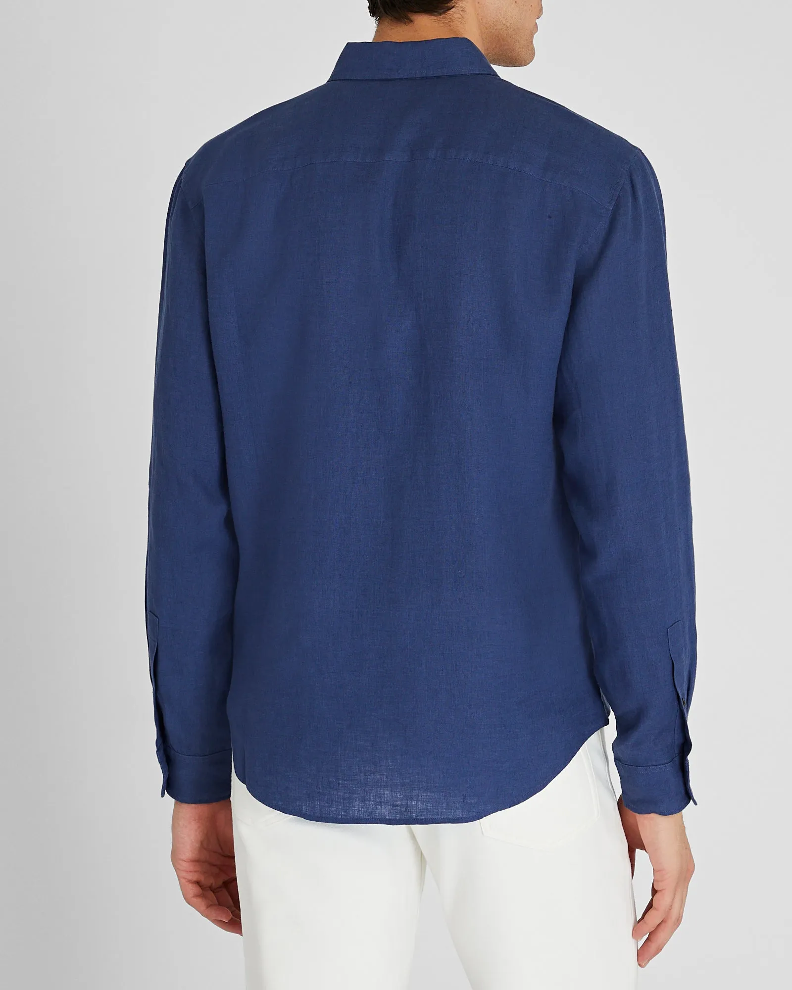 Slim Long-Sleeve Button-Down Linen Shirt sold by Club Monaco product image thumbnail 3
