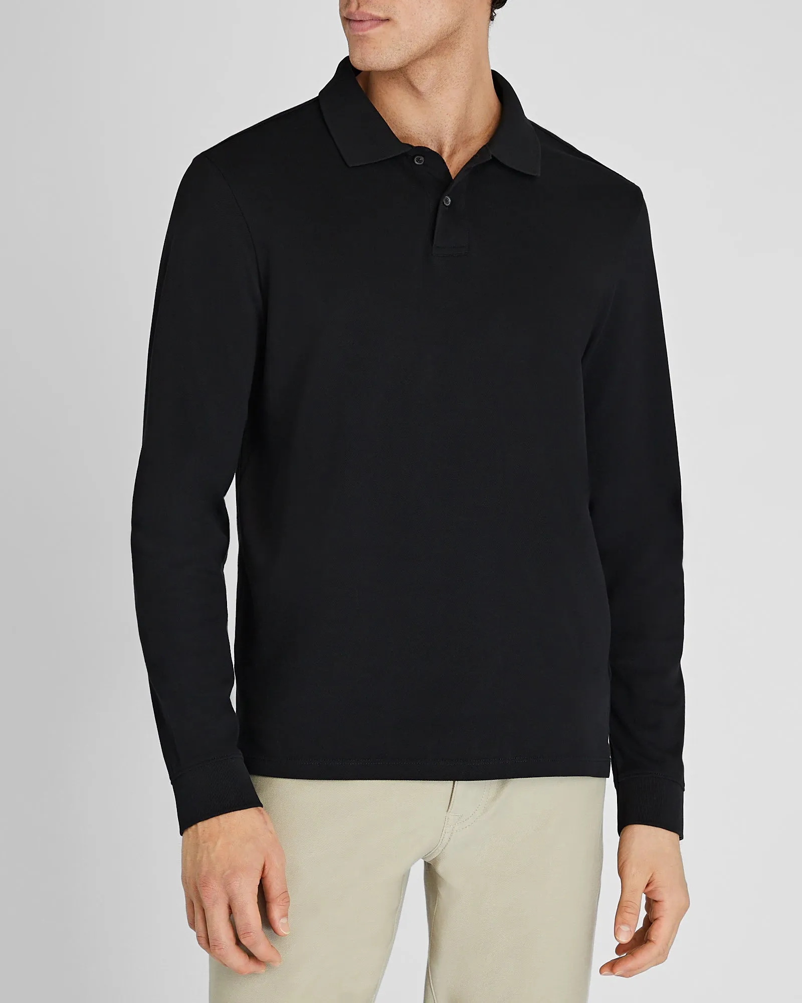 Long Sleeve Clean Piqué Polo sold by Club Monaco product image thumbnail 5
