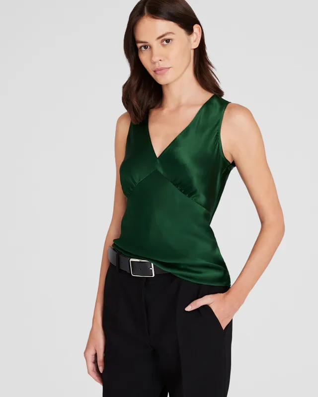Silk Charmeuse V-Neck Sleeveless Top sold by Club Monaco