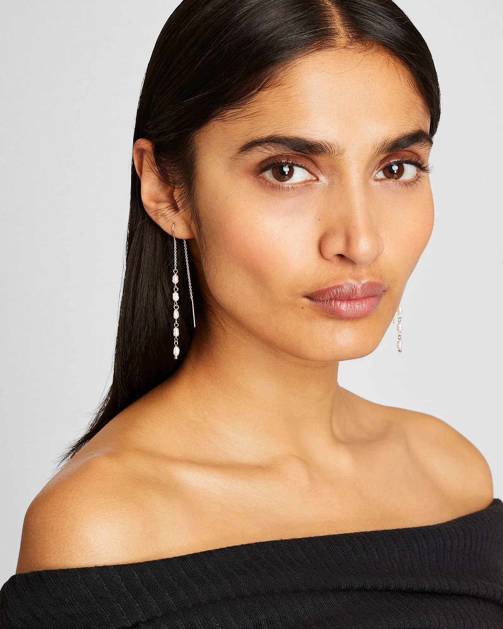 Mini Pearl Threader Earrings sold by Club Monaco product image thumbnail 2