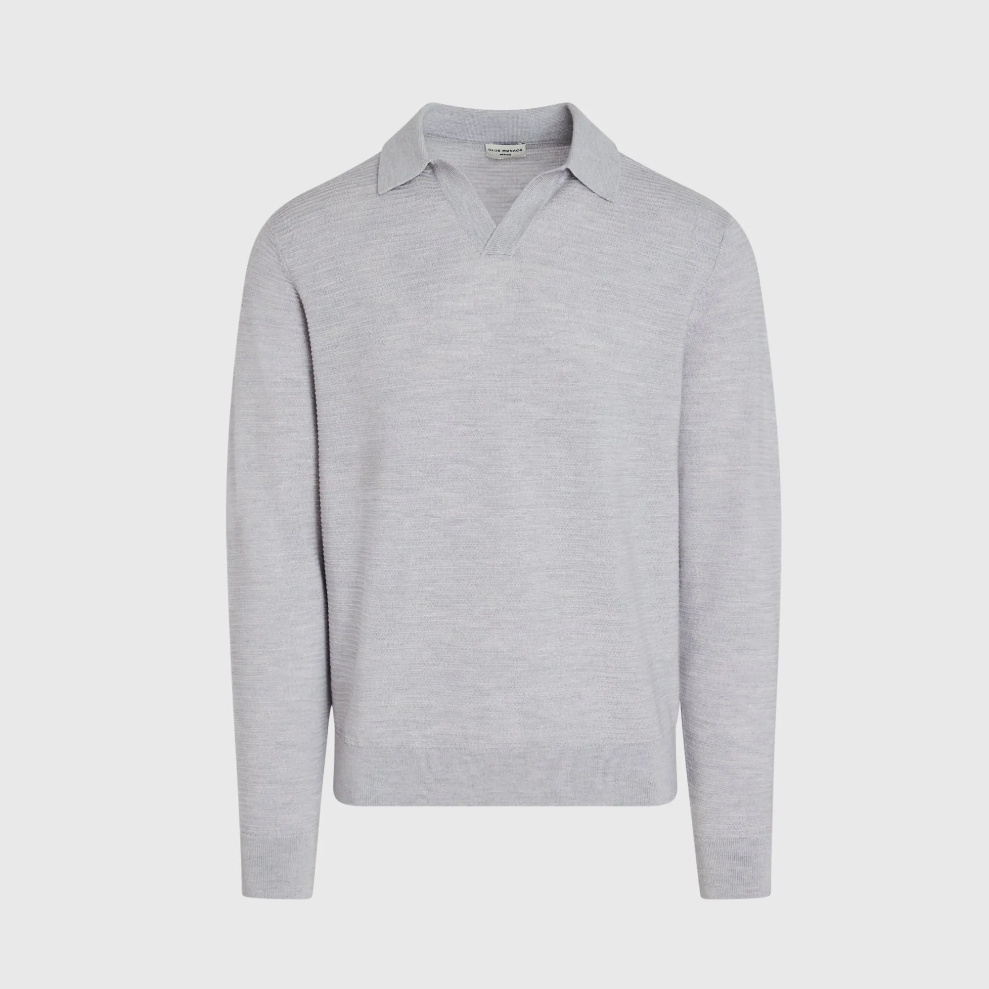 Long-Sleeve Refined Textured Polo sold by Club Monaco product image thumbnail 5