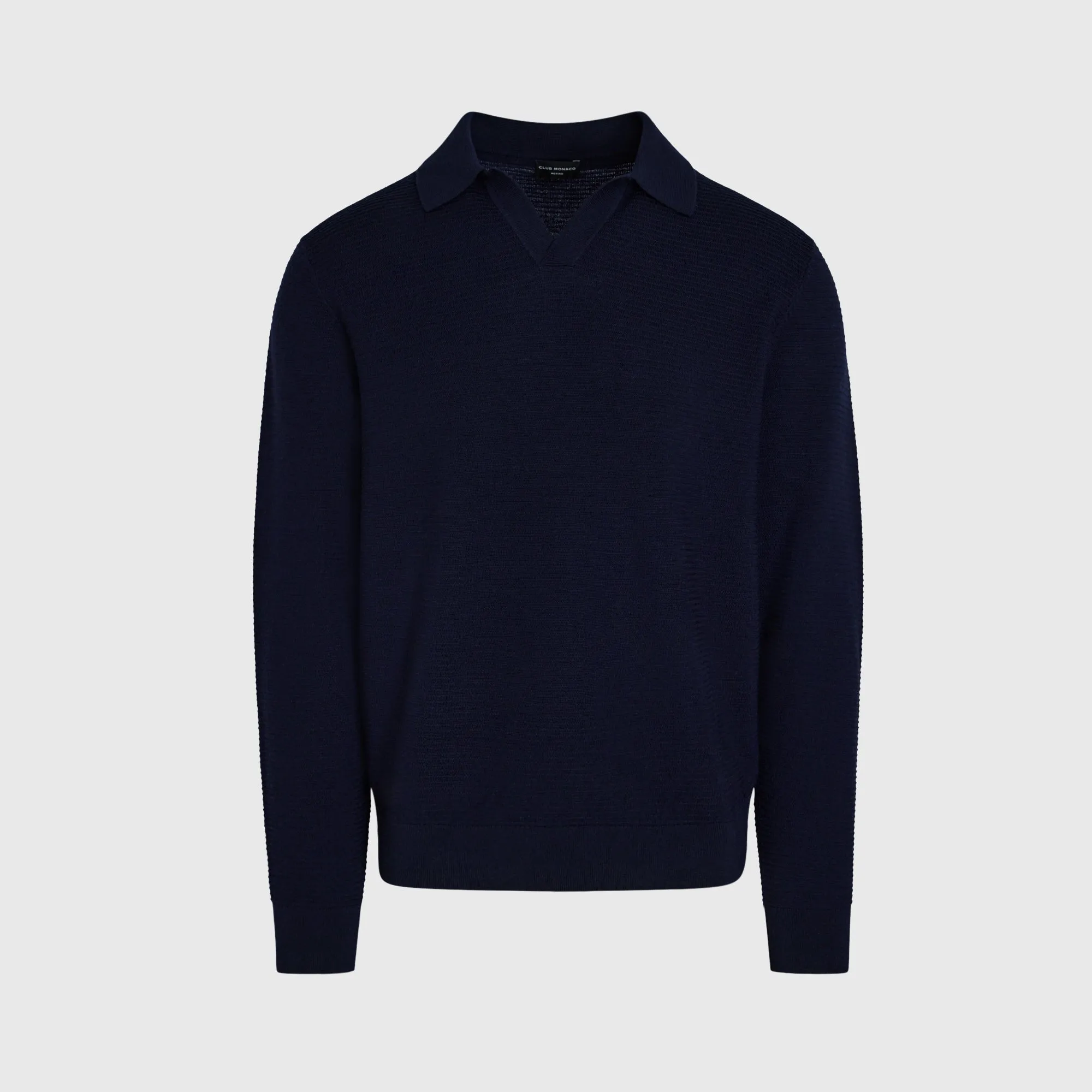 Long-Sleeve Refined Textured Polo sold by Club Monaco product image thumbnail 5