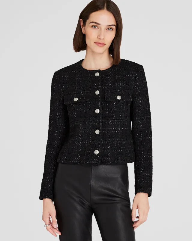 Cropped Metallic Tweed Jacket sold by Club Monaco