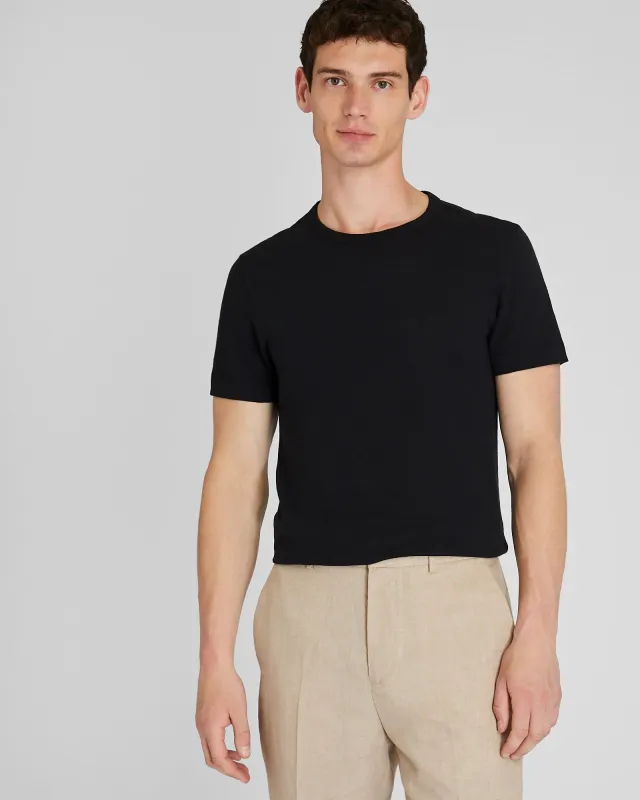 Short Sleeve Linen-Cotton Piqué Tee sold by Club Monaco