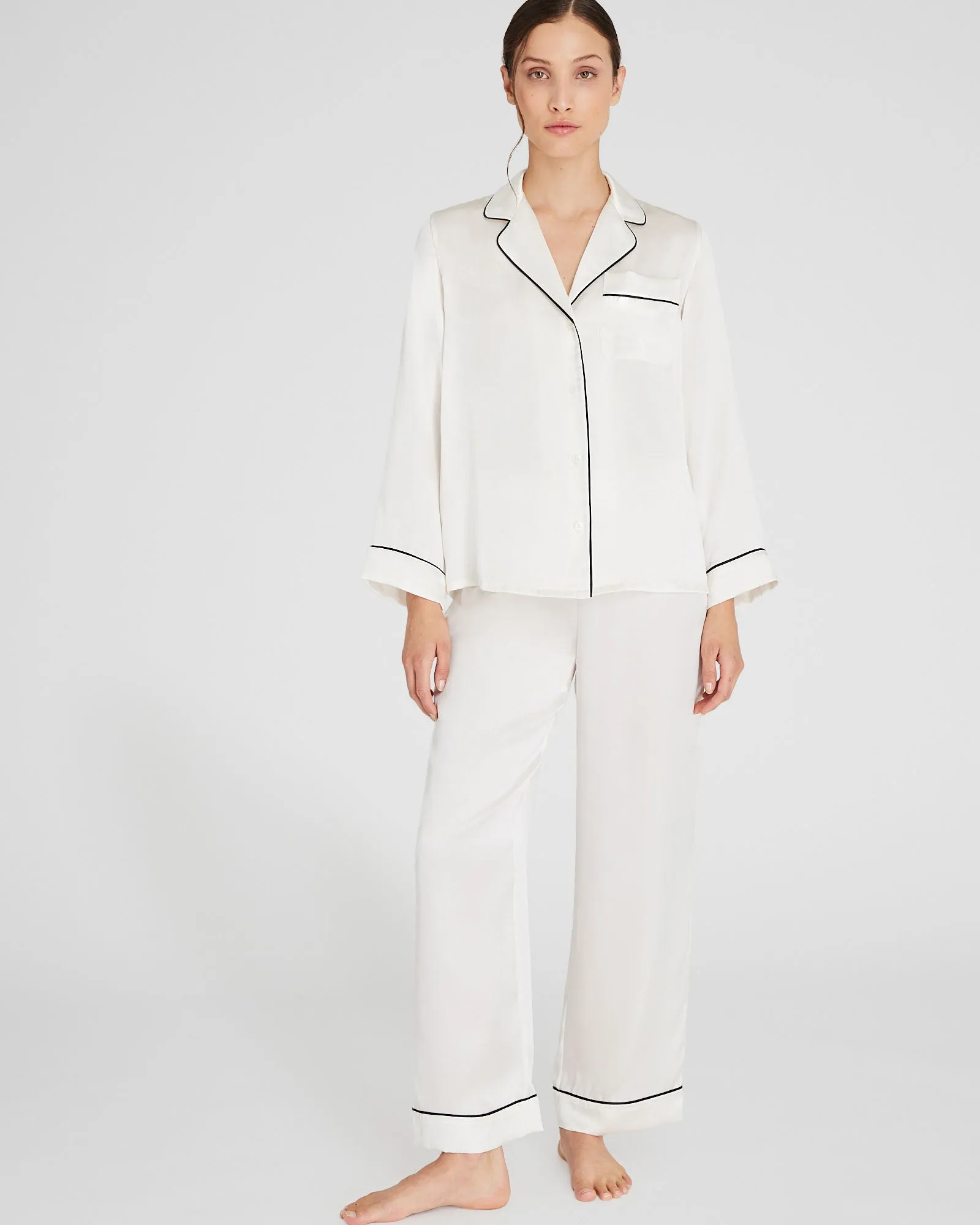 Silk Long-Sleeve Pajama Set sold by Club Monaco