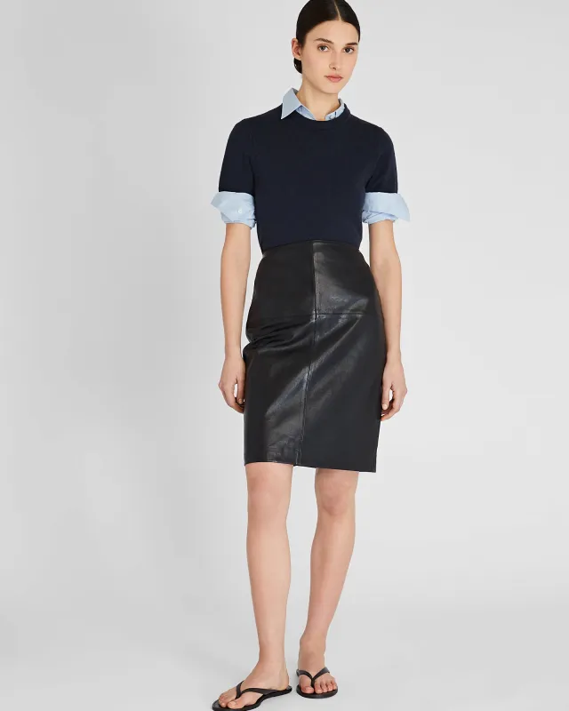 Leather Midi Pencil Skirt sold by Club Monaco