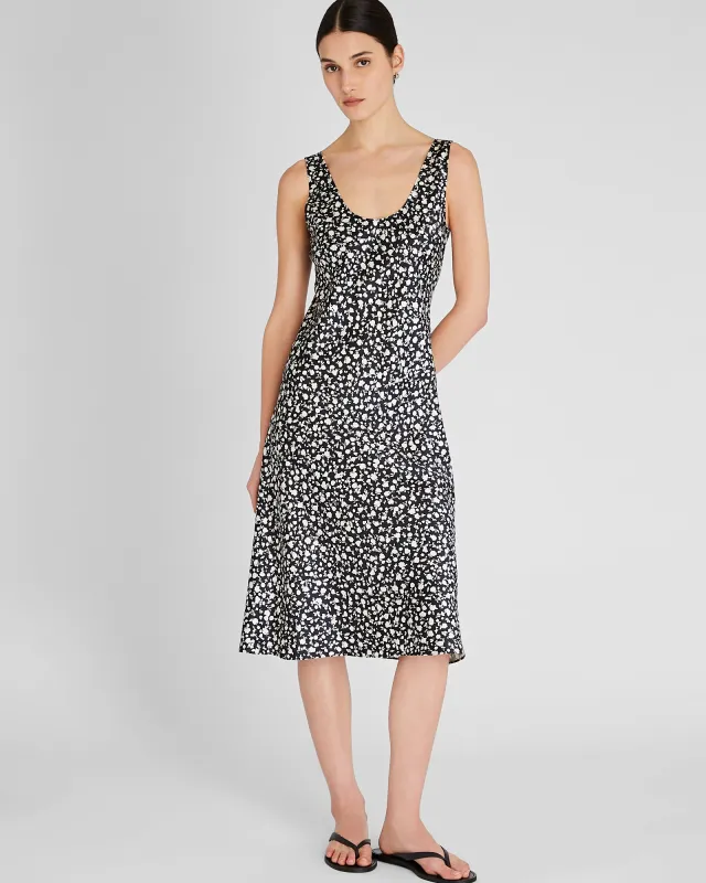 Printed Scoop Neck Midi Slip Dress sold by Club Monaco