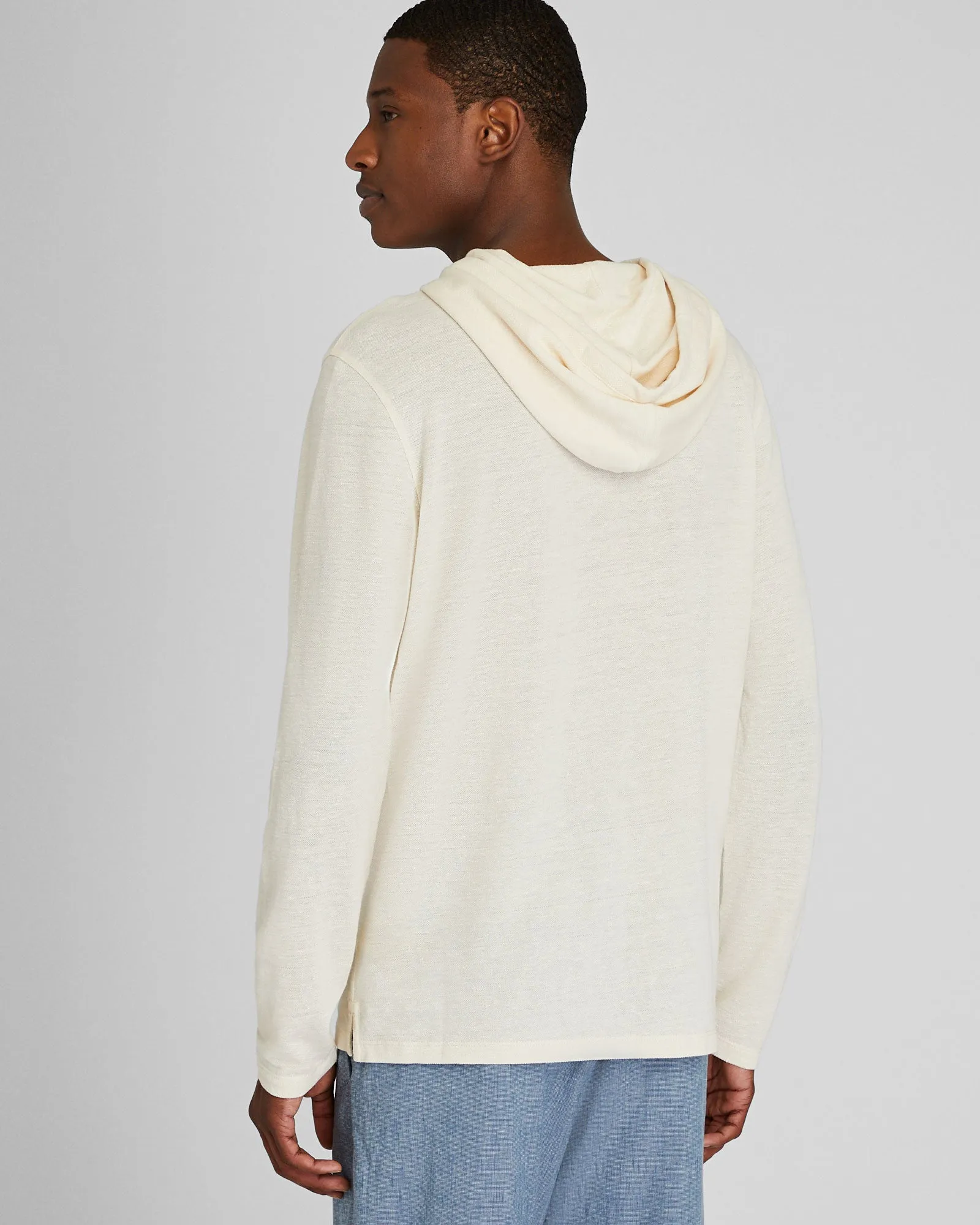 Linen-Cotton Piqué Hoodie sold by Club Monaco product image thumbnail 3