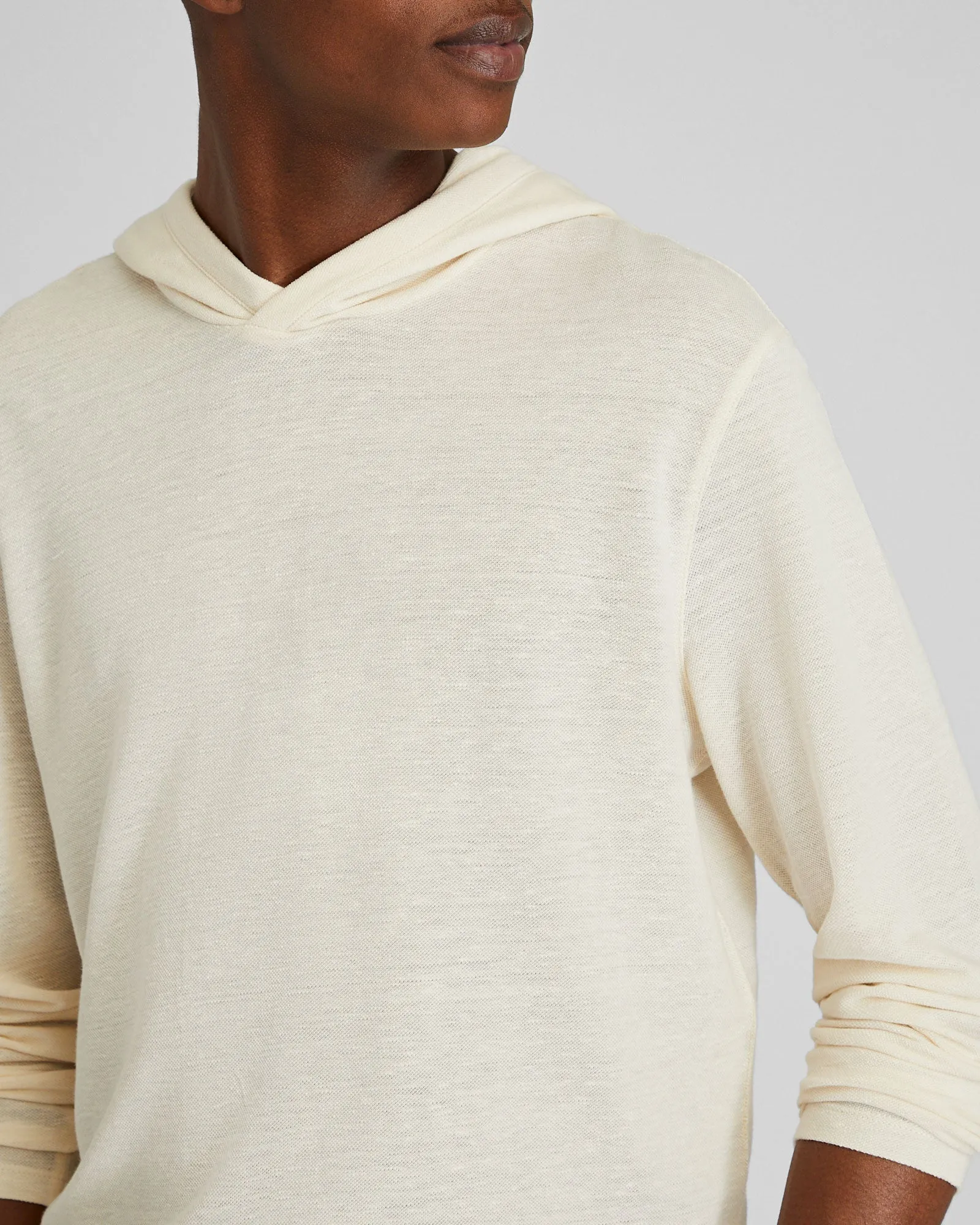 Linen-Cotton Piqué Hoodie sold by Club Monaco product image thumbnail 4