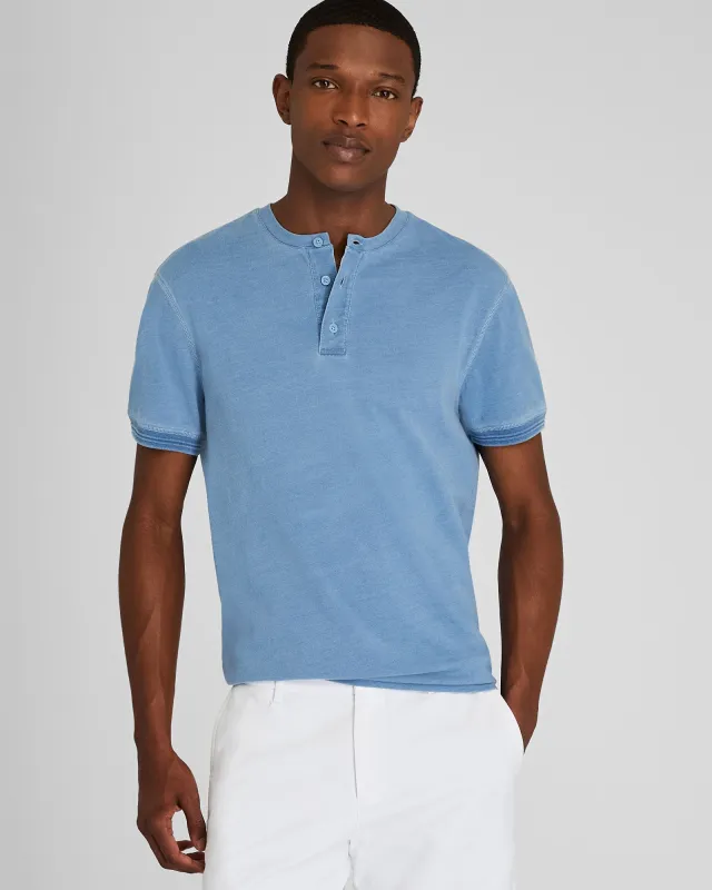 Short Sleeve Indigo Henley sold by Club Monaco