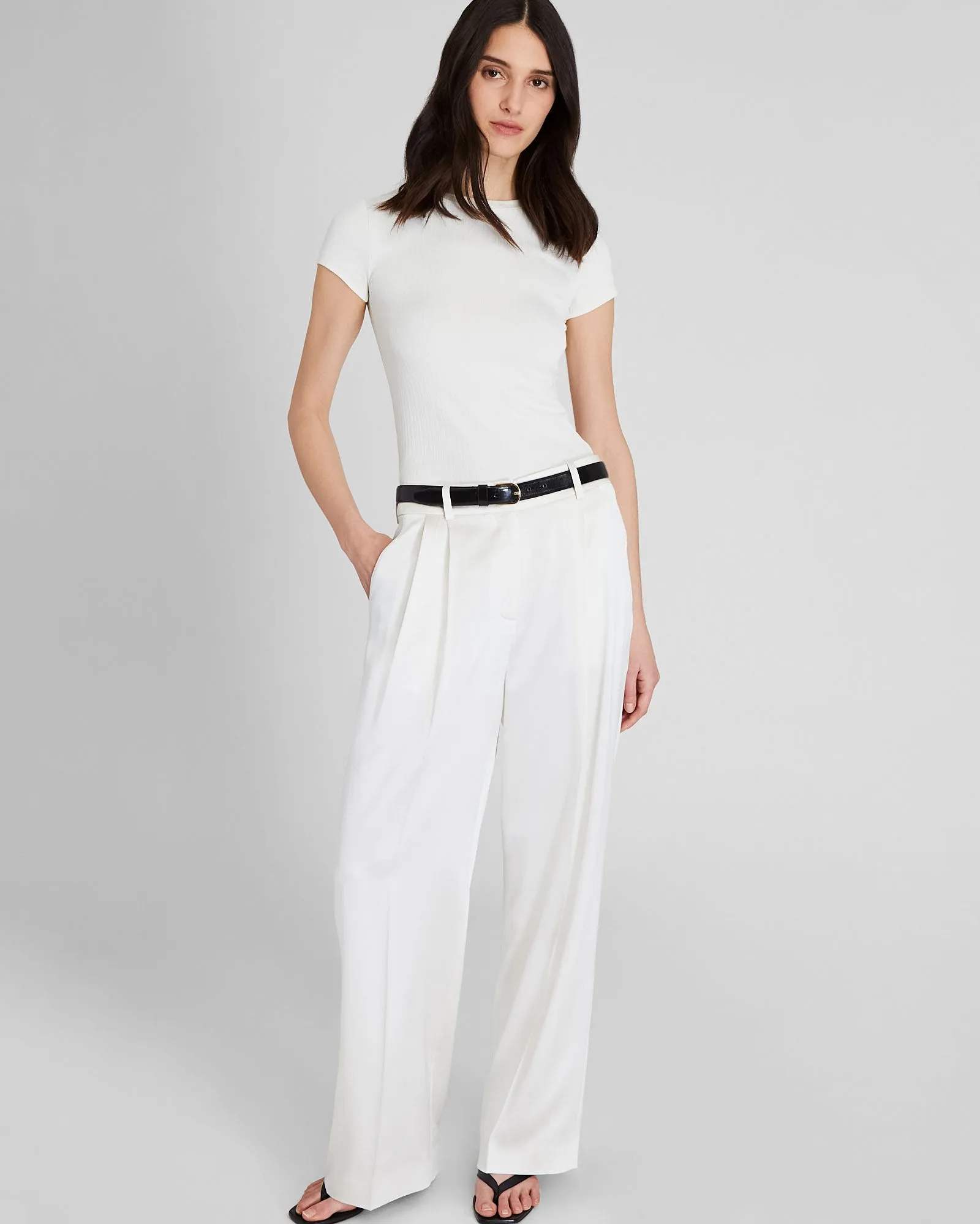 Silk Charmeuse Pleated Pant sold by Club Monaco