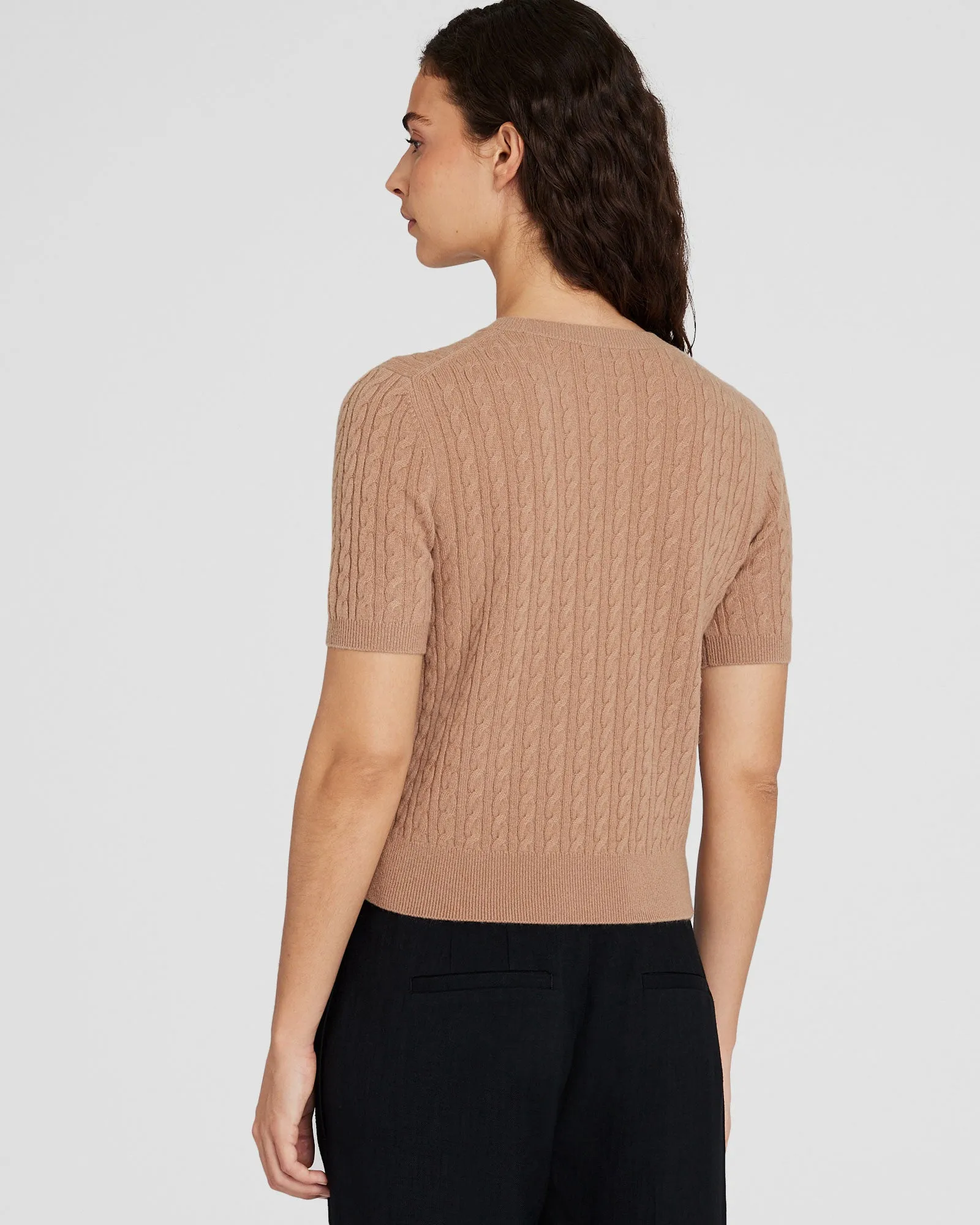 Cashmere Mini-Cable Short-Sleeve Sweater sold by Club Monaco product image thumbnail 3