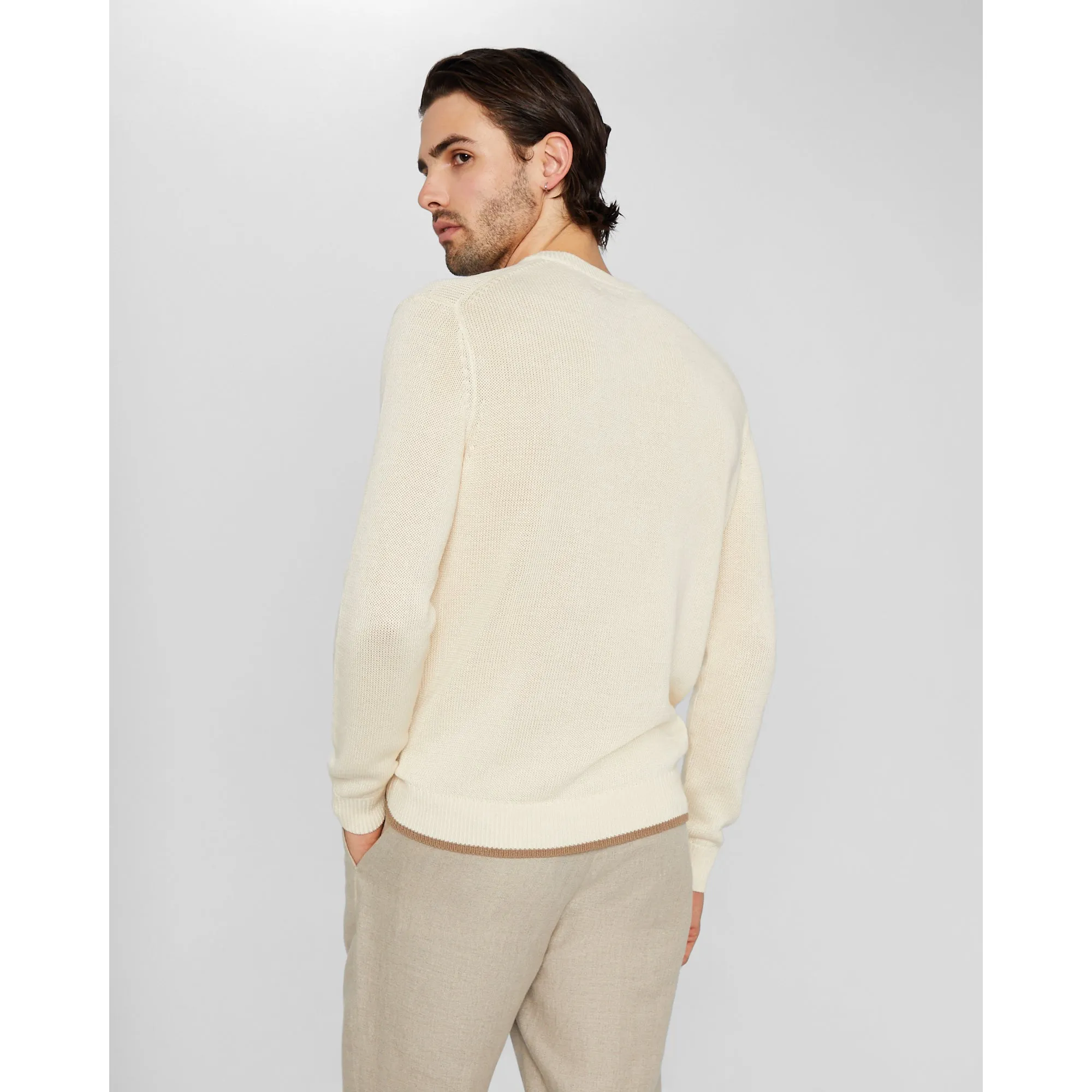 Plaited Linen Crew Sweater sold by Club Monaco product image thumbnail 2