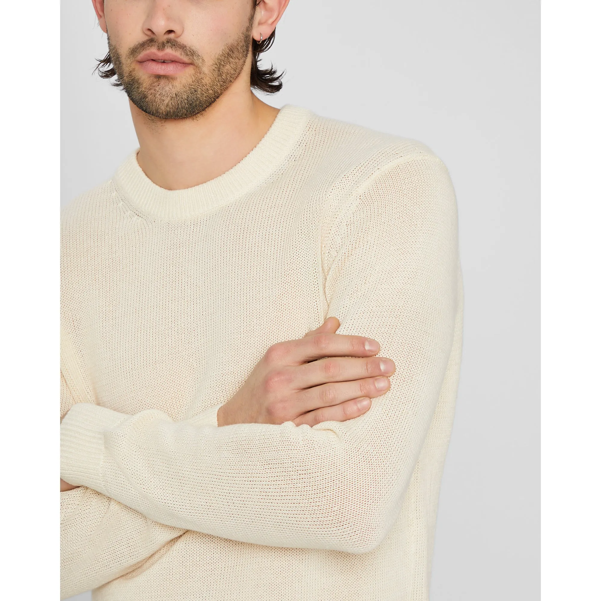 Plaited Linen Crew Sweater sold by Club Monaco product image thumbnail 3
