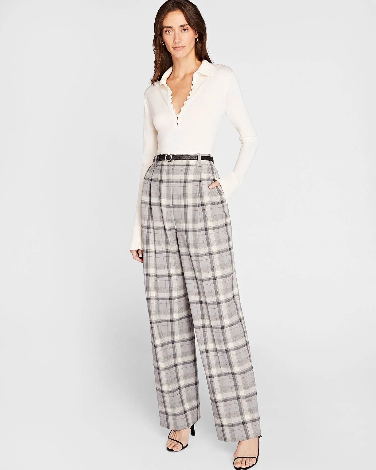 Plaid Pleat Front Trouser sold by Club Monaco