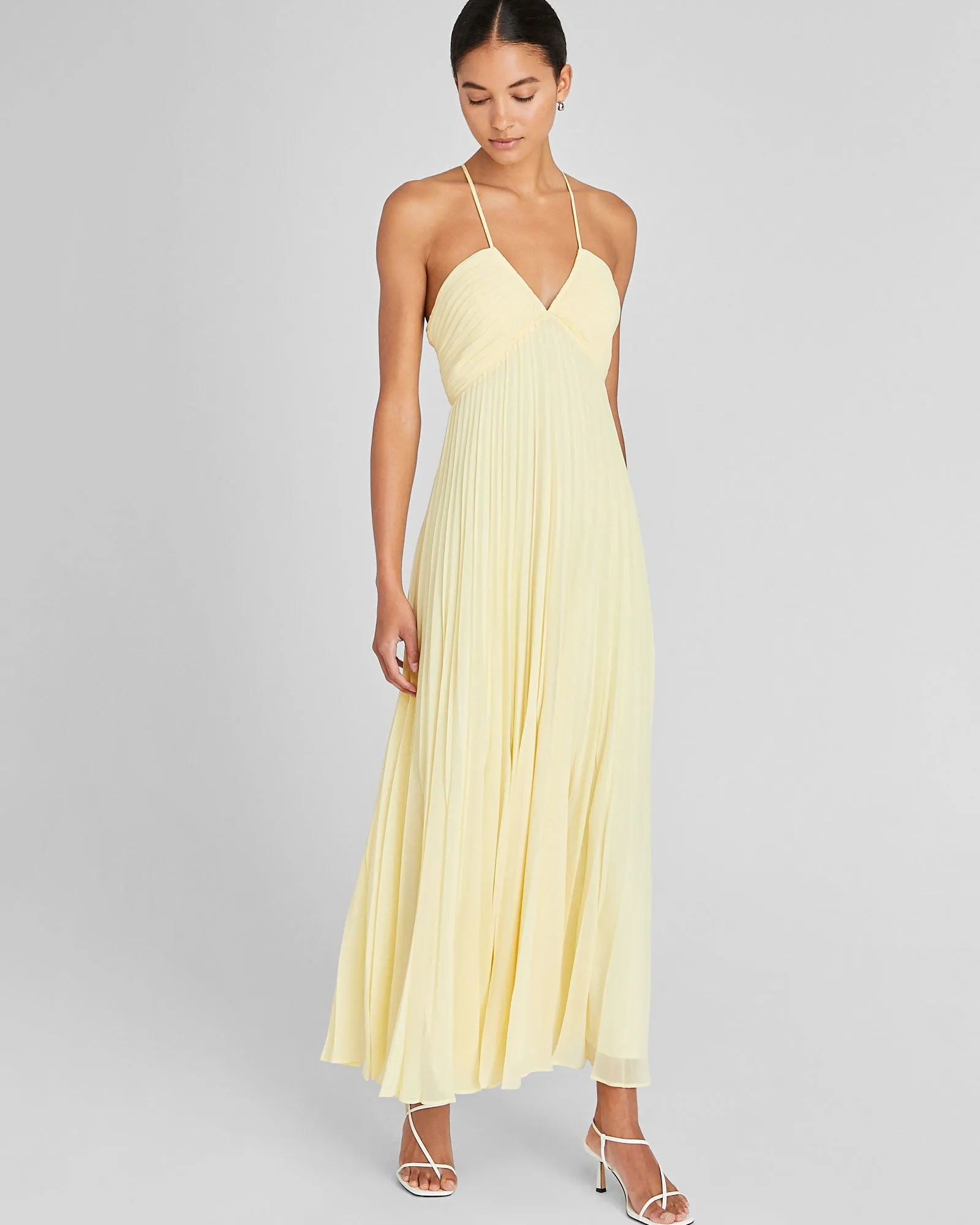 Pleated Tie Back Maxi Dress sold by Club Monaco