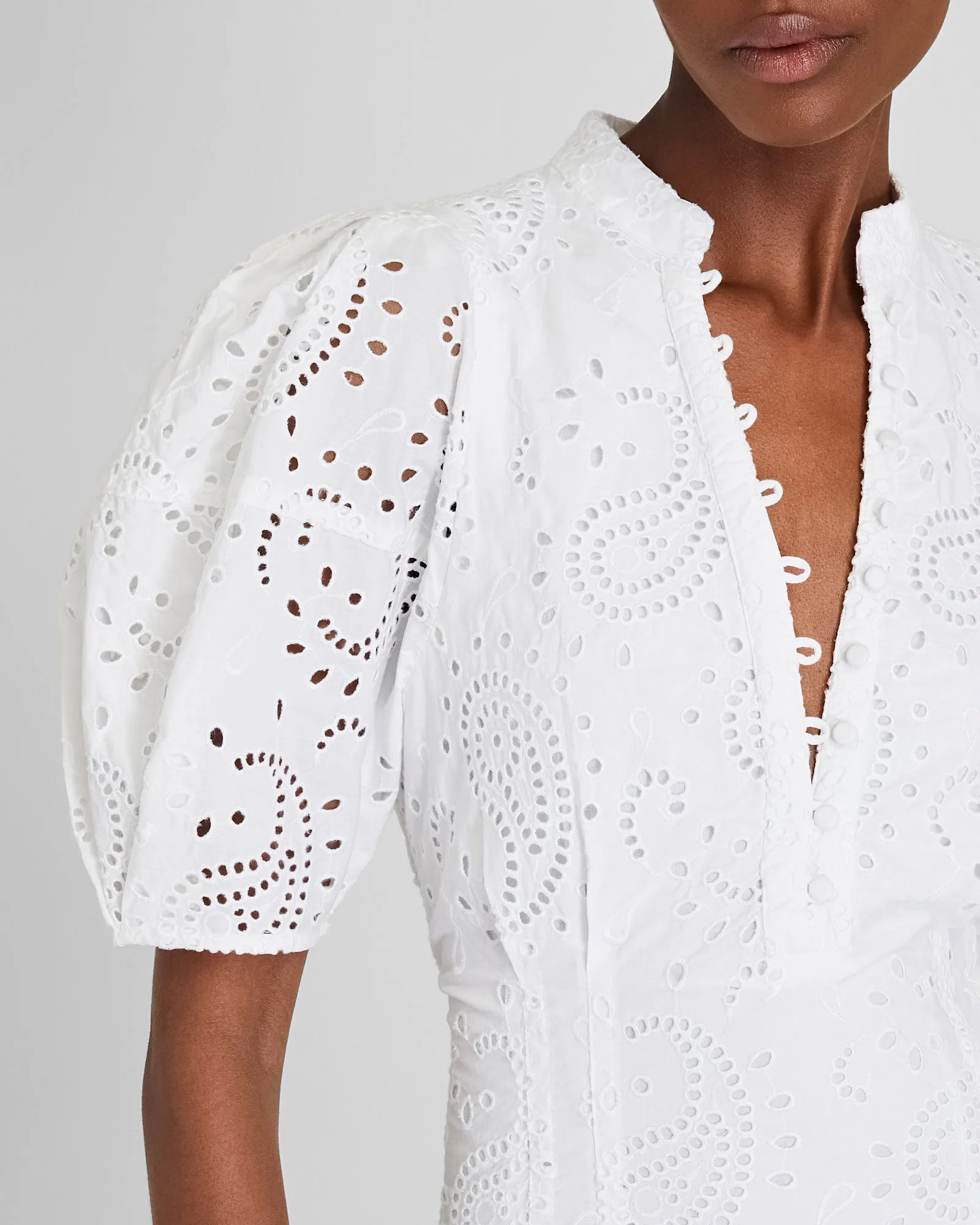 Eyelet Balloon Sleeve Mini Dress sold by Club Monaco product image thumbnail 3