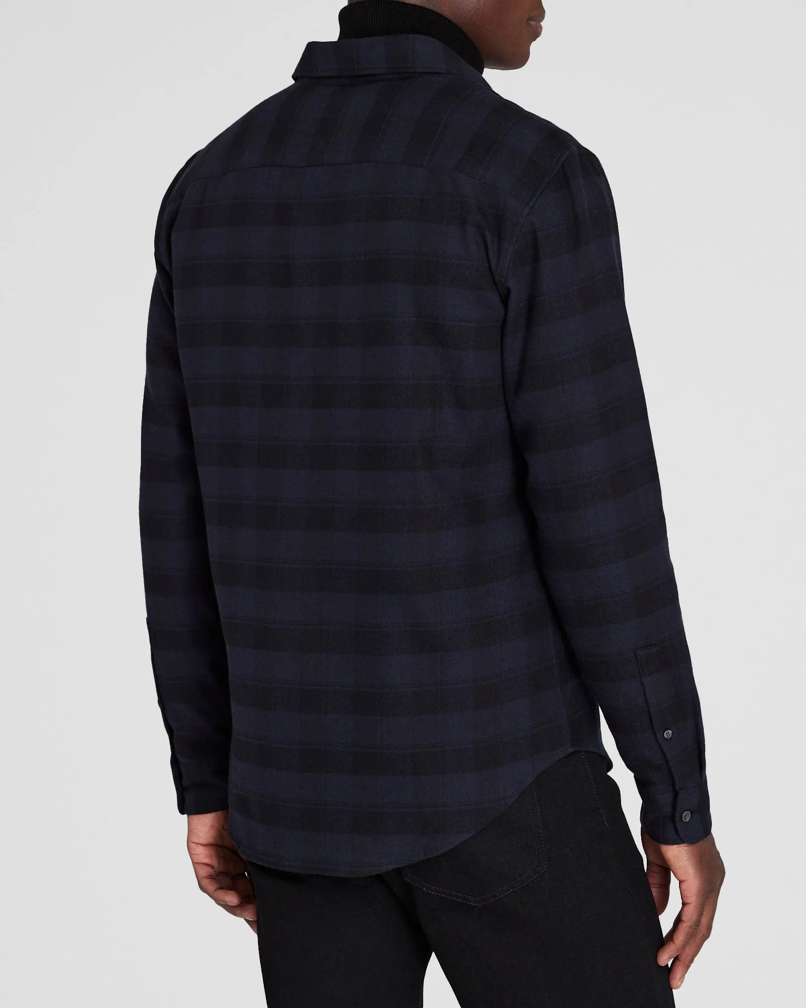 Tonal Plaid Lightweight Flannel Shirt sold by Club Monaco product image thumbnail 3