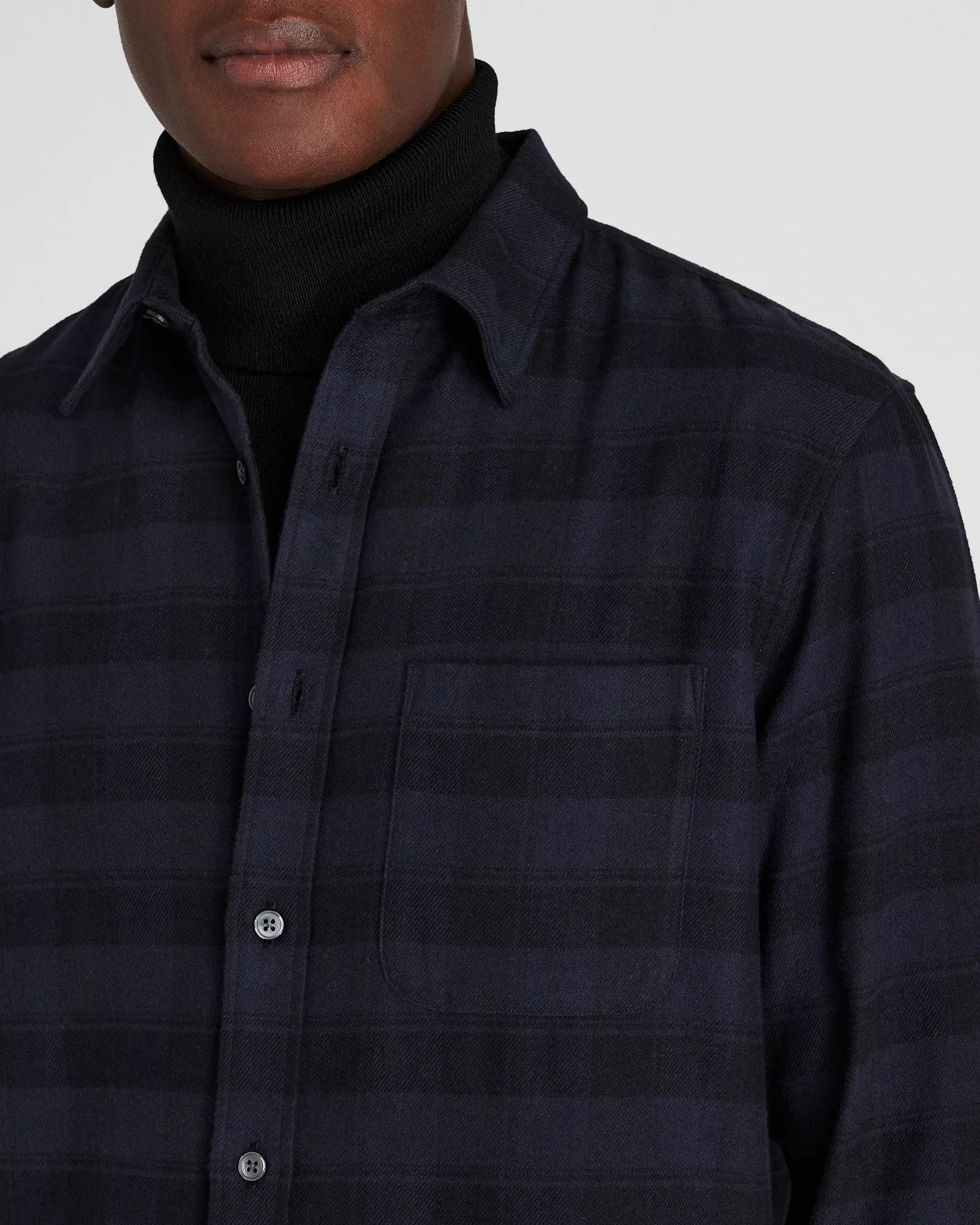 Tonal Plaid Lightweight Flannel Shirt sold by Club Monaco product image thumbnail 2