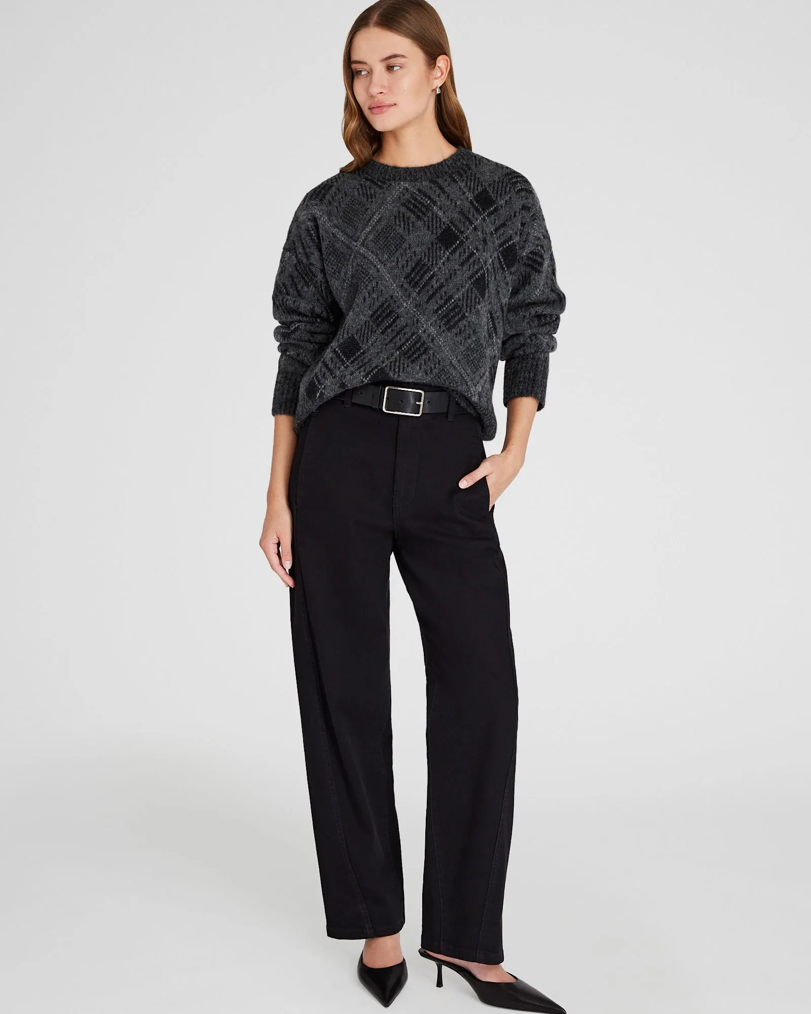 Plaid Jacquard Oversized Sweater sold by Club Monaco product image thumbnail 4