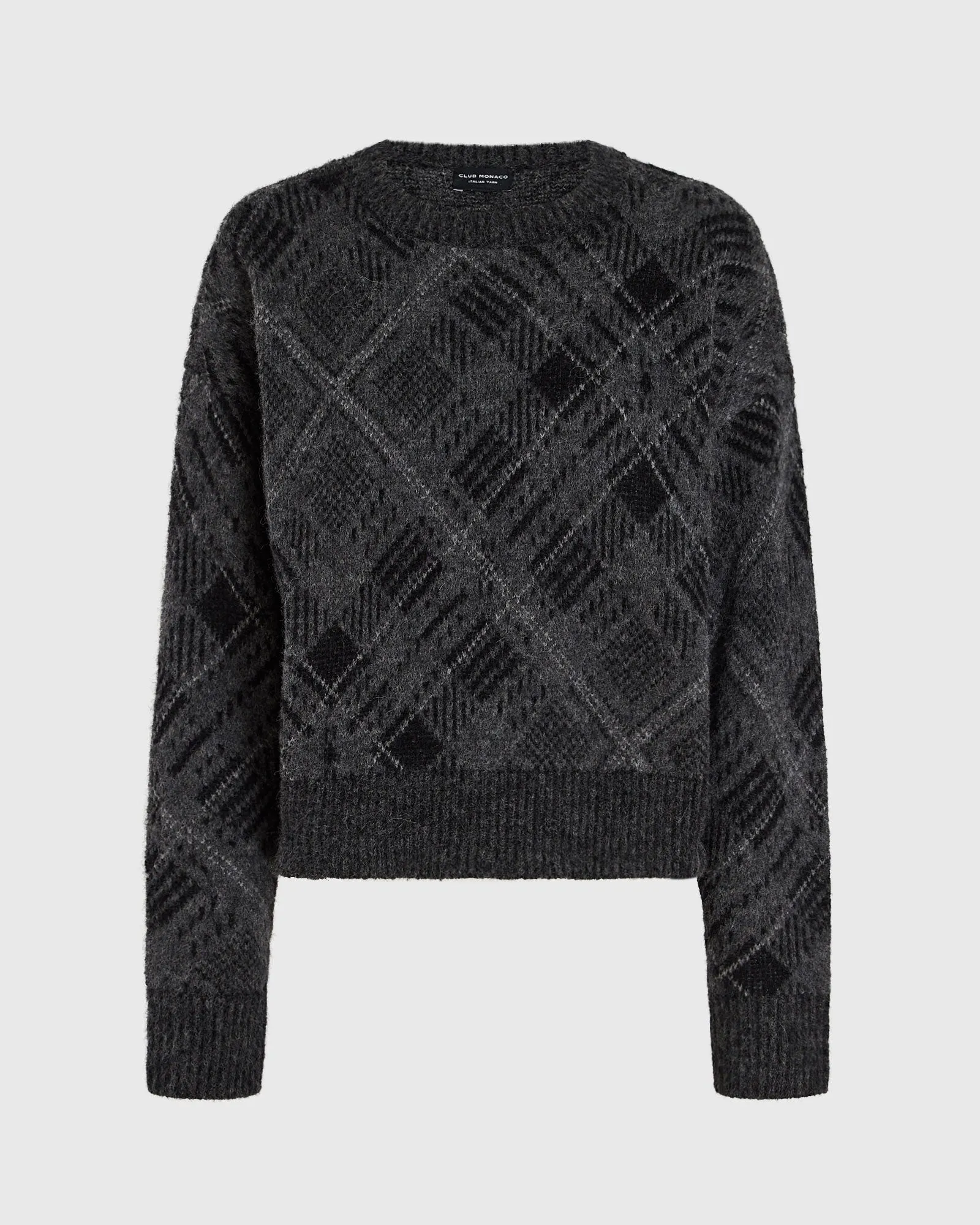 Plaid Jacquard Oversized Sweater sold by Club Monaco product image thumbnail 5