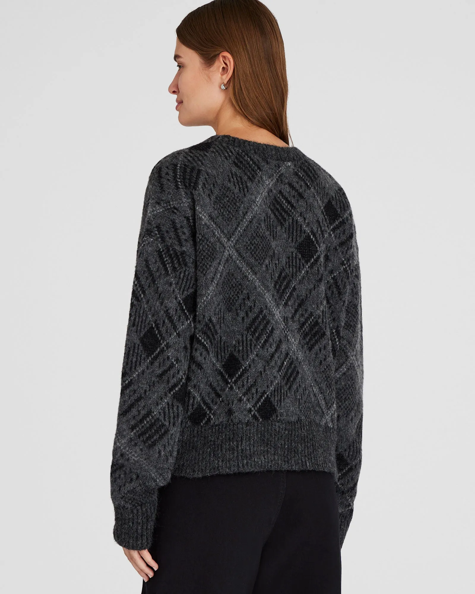 Plaid Jacquard Oversized Sweater sold by Club Monaco product image thumbnail 3