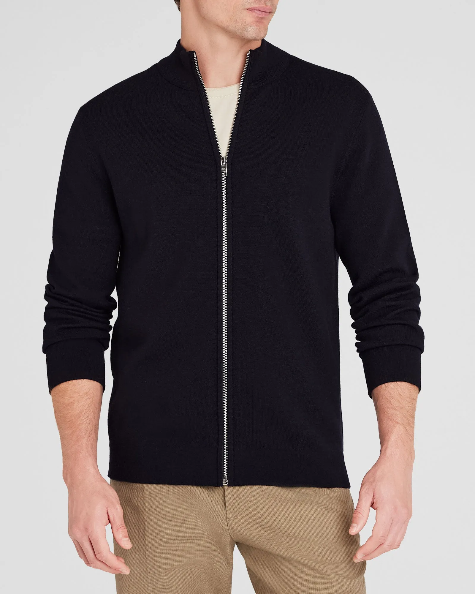 Double-Faced Merino Wool Full-Zip Sweater sold by Club Monaco