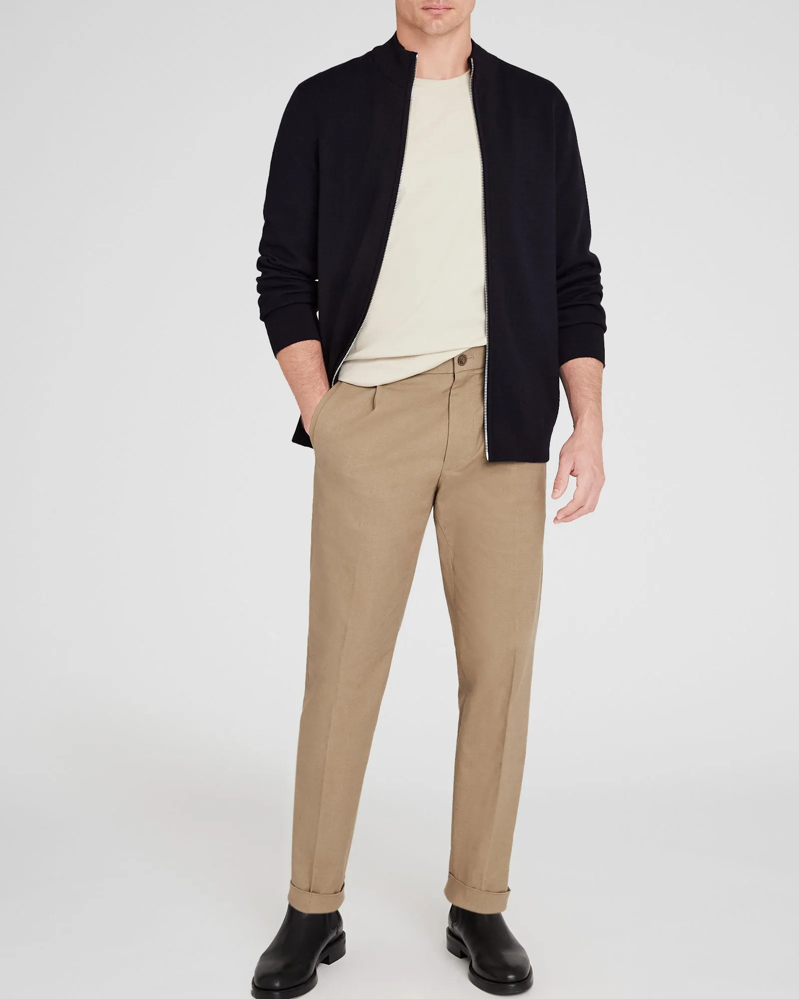 Double-Faced Merino Wool Full-Zip Sweater sold by Club Monaco product image thumbnail 2