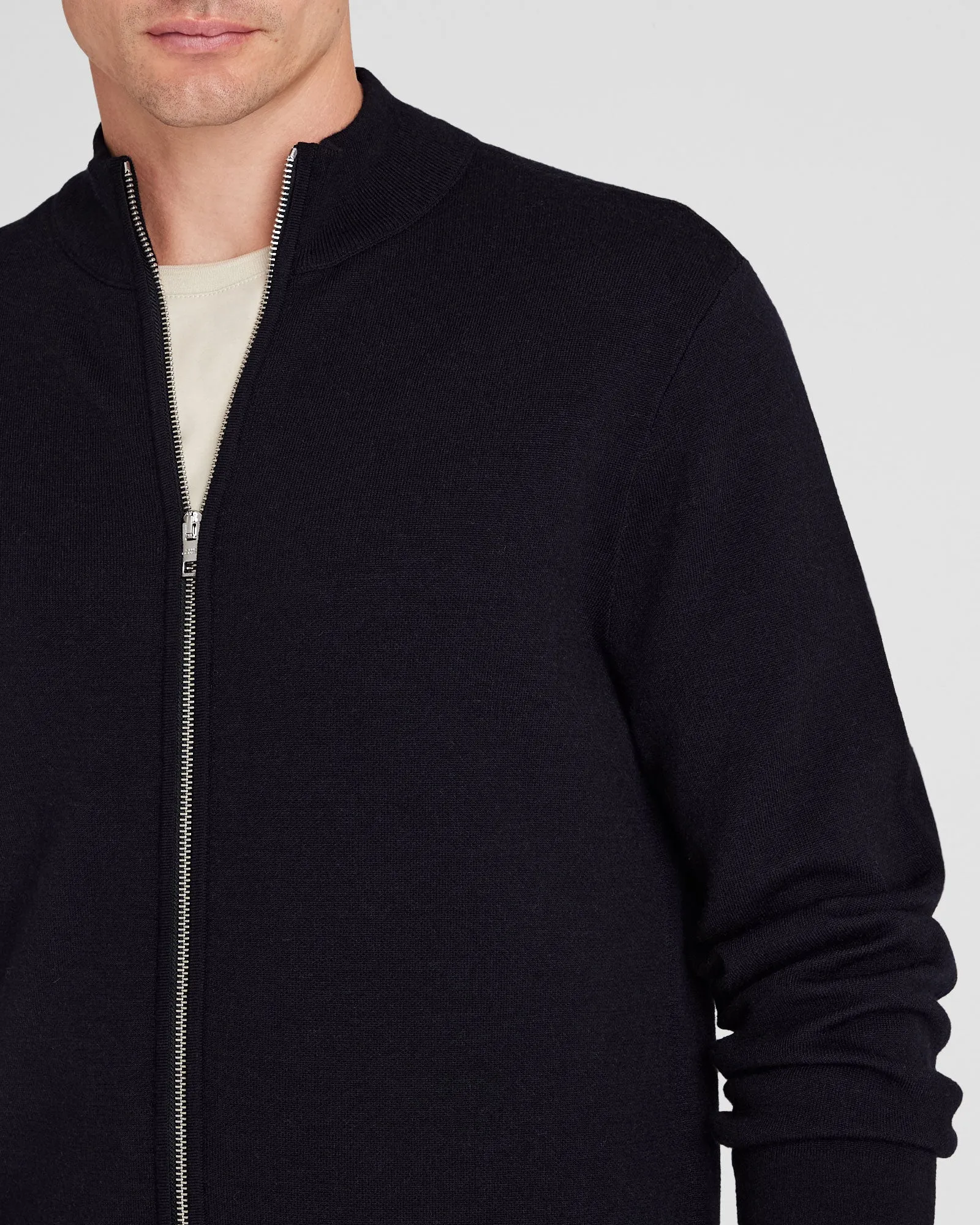 Double-Faced Merino Wool Full-Zip Sweater sold by Club Monaco product image thumbnail 4