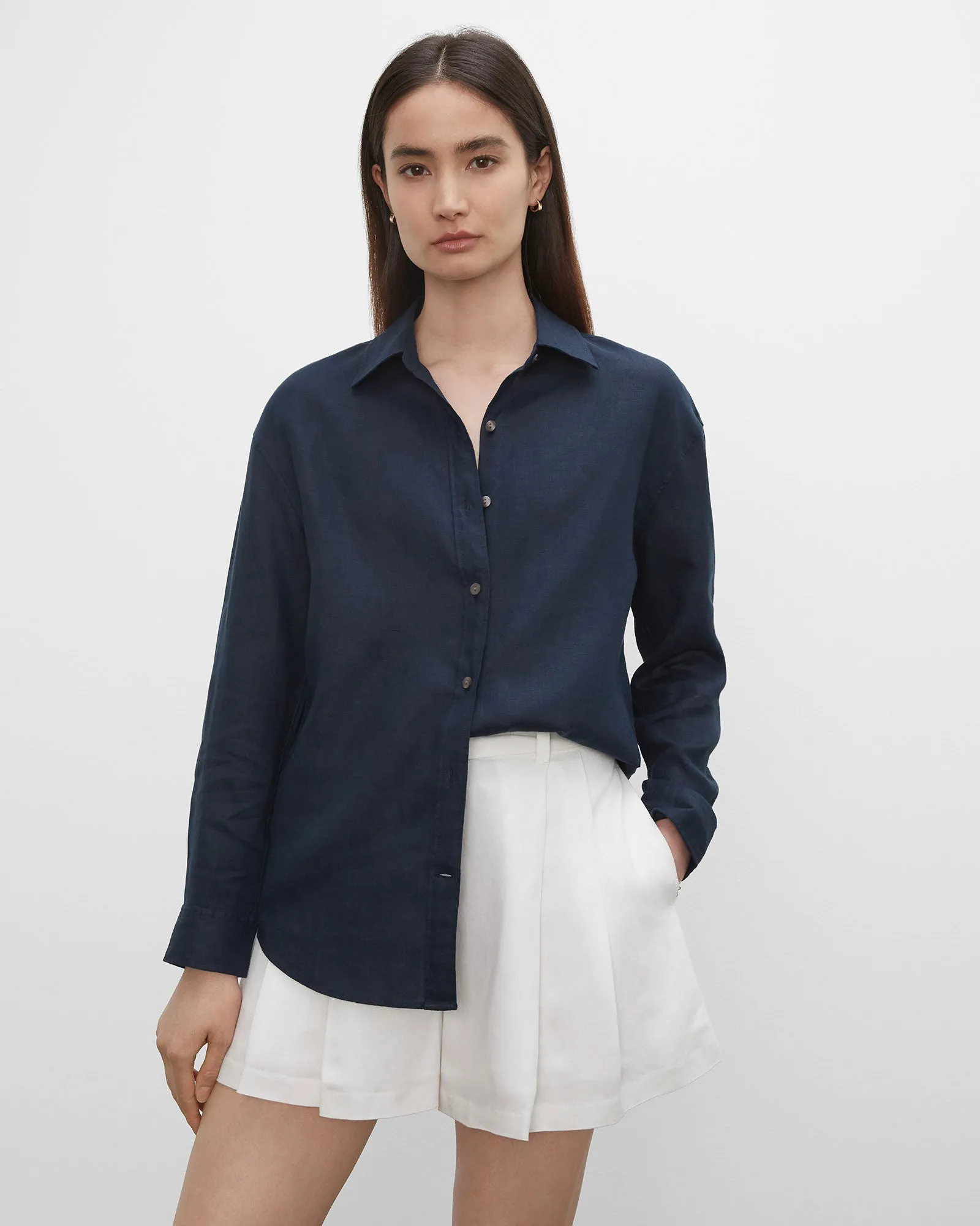 Long Sleeve Linen Shirt sold by Club Monaco product image thumbnail 3