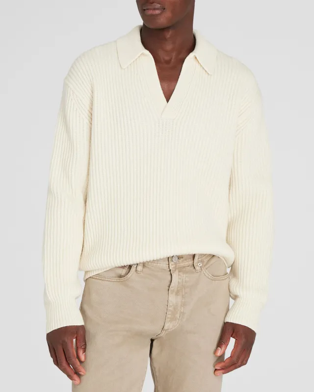 Rib-Stitch Johnny Sweater sold by Club Monaco