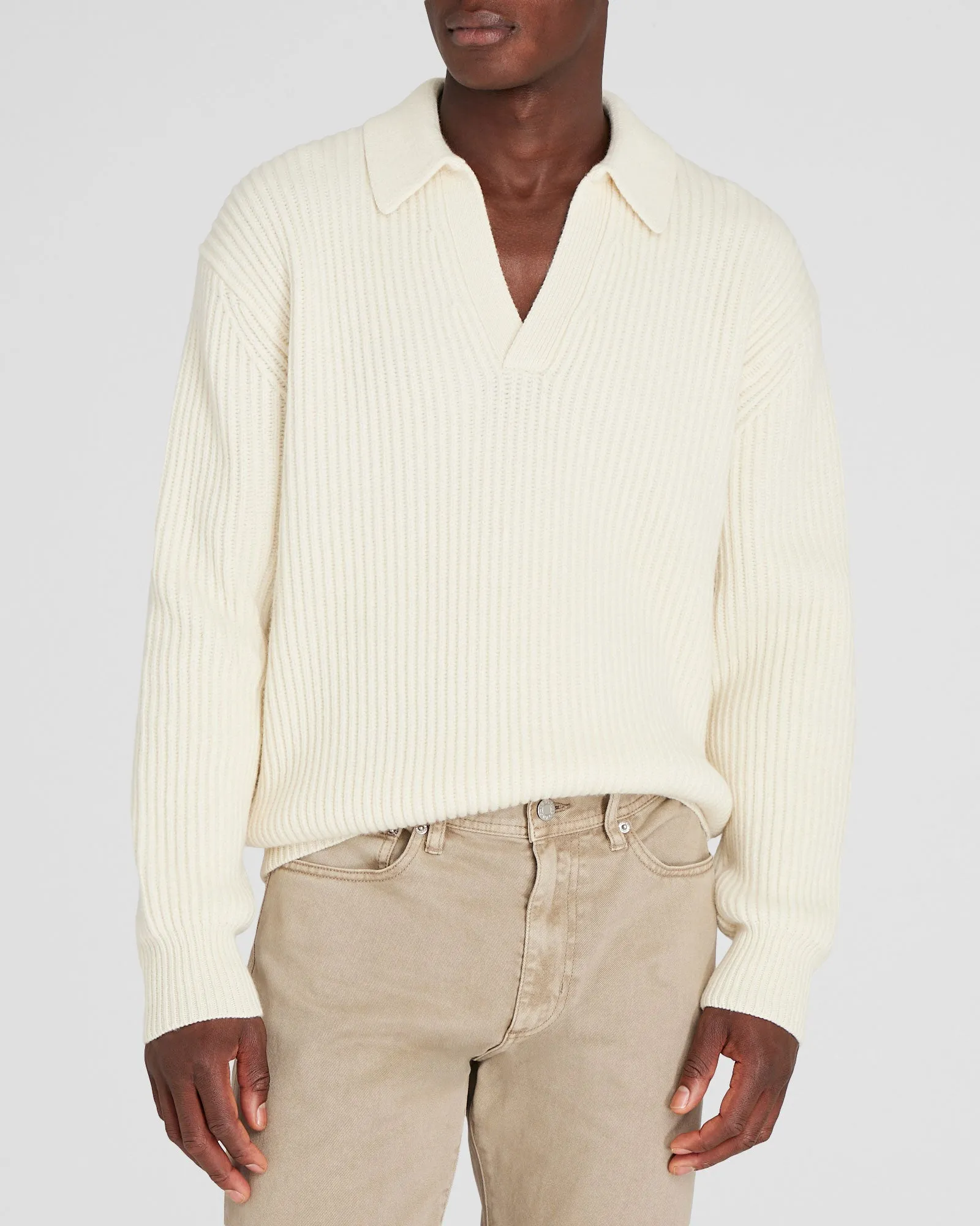 Rib-Stitch Johnny Sweater sold by Club Monaco